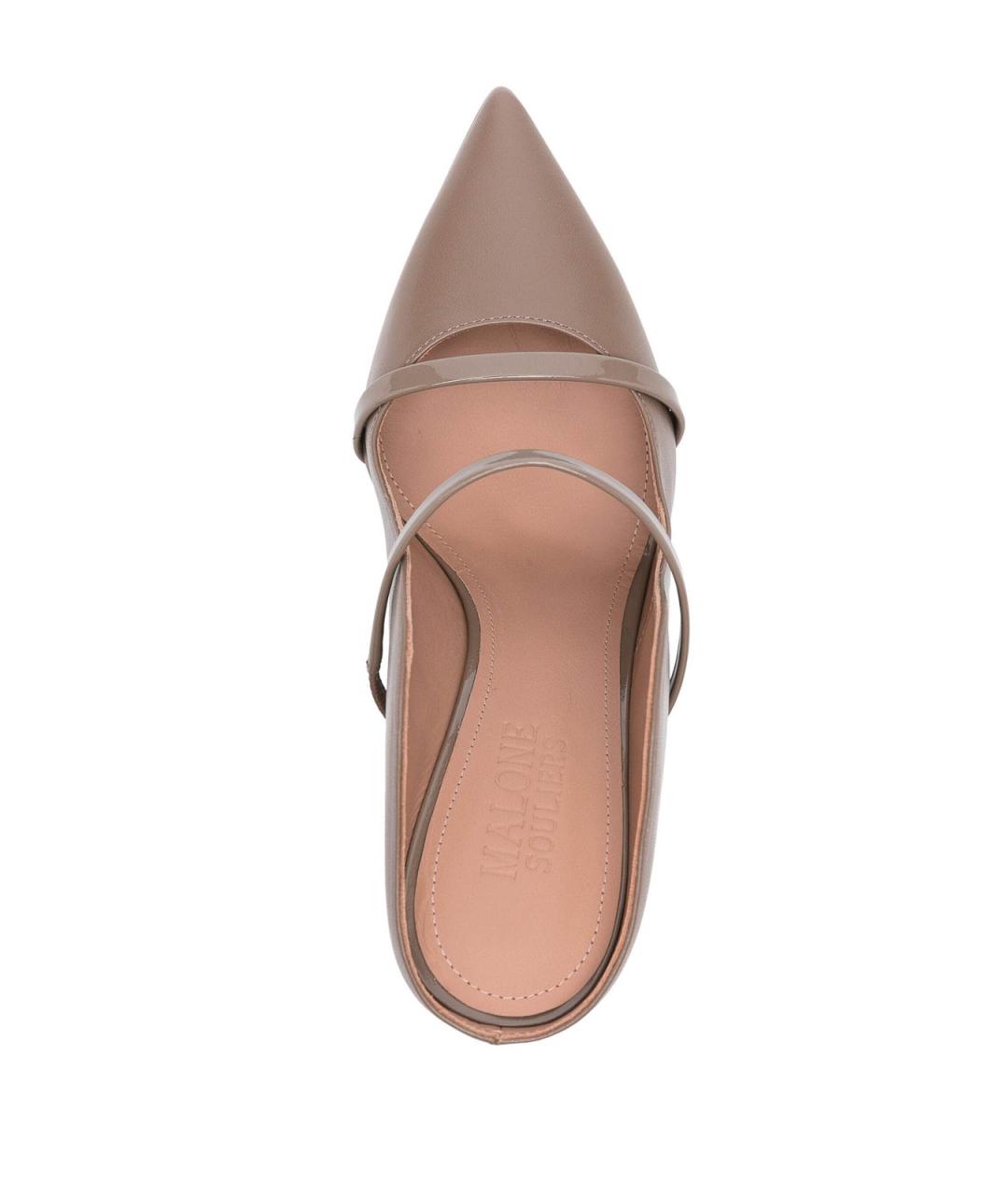 MALONE SOULIERS Серые кожаные мюли, фото 4