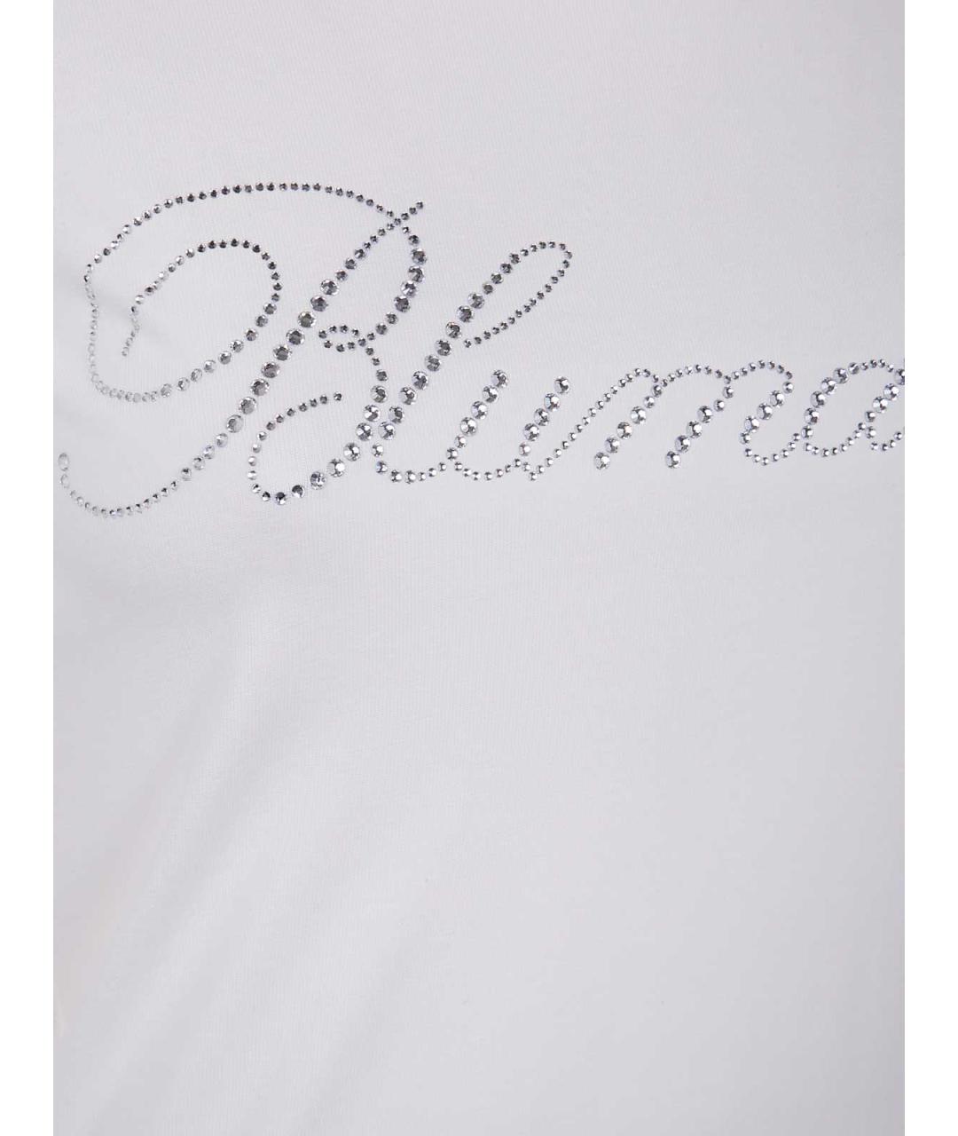 BLUMARINE Белая хлопковая футболка, фото 3