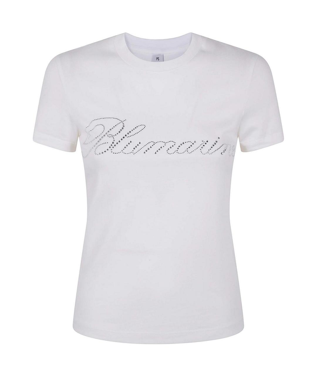 BLUMARINE Белая хлопковая футболка, фото 1