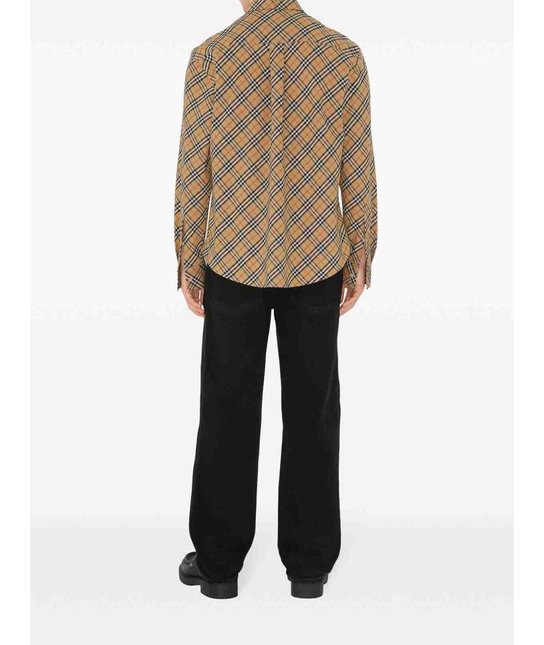 BURBERRY Бежевая хлопковая кэжуал рубашка, фото 4