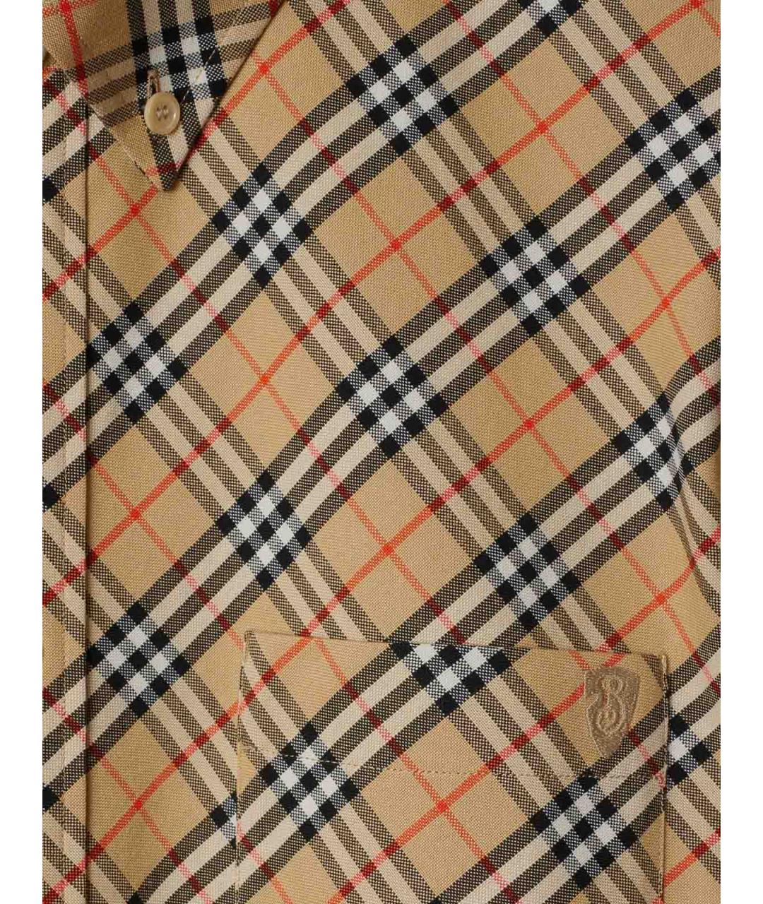 BURBERRY Бежевая хлопковая кэжуал рубашка, фото 5