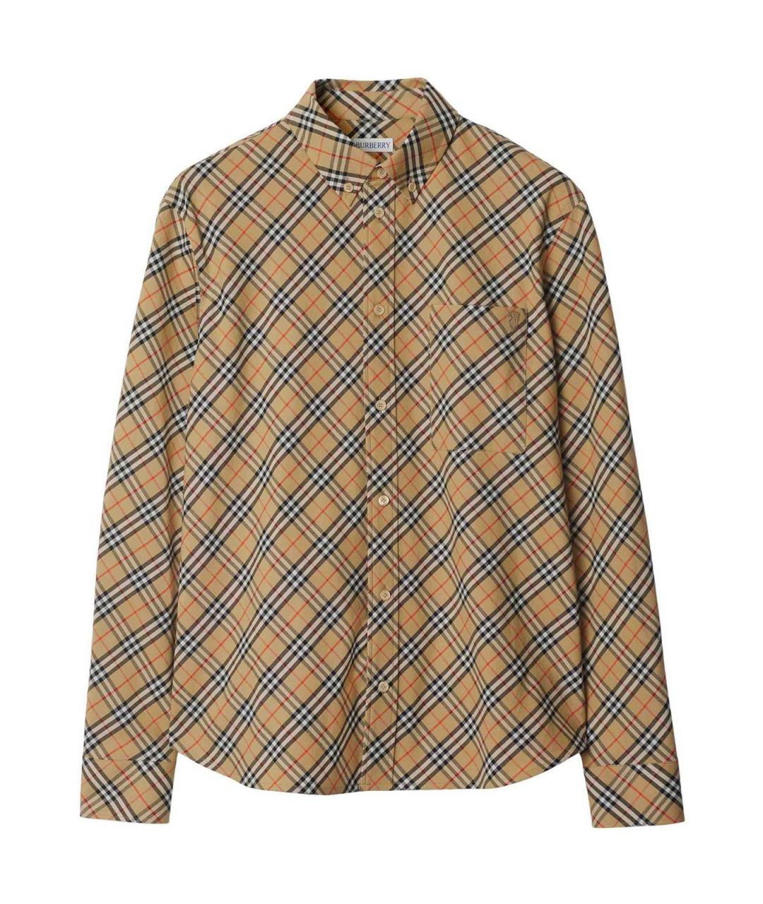BURBERRY Бежевая хлопковая кэжуал рубашка, фото 1