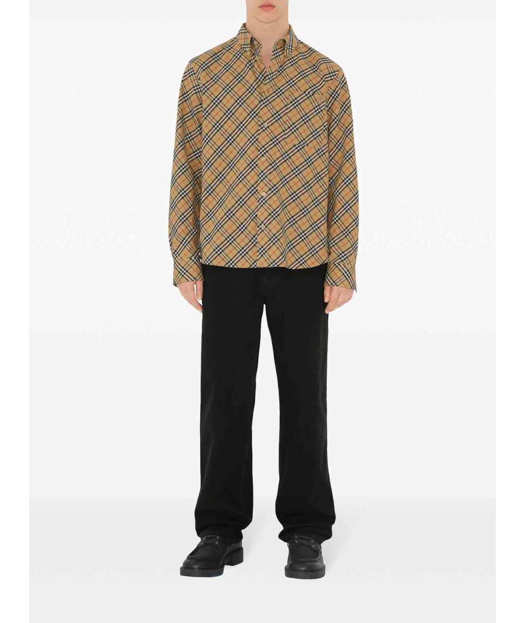 BURBERRY Бежевая хлопковая кэжуал рубашка, фото 2