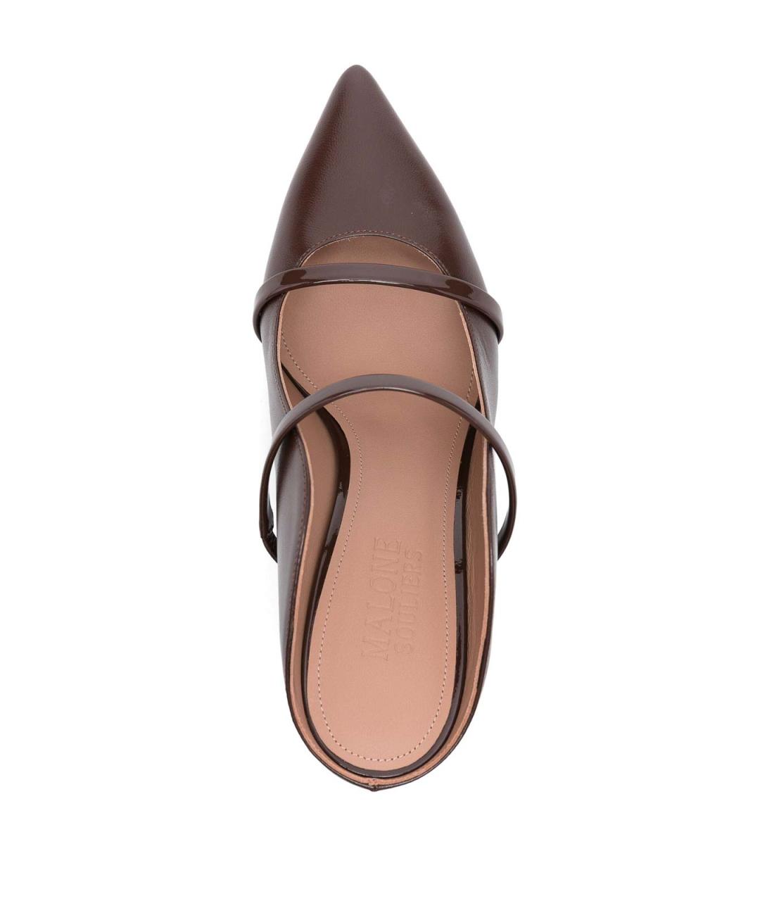 MALONE SOULIERS Коричневые кожаные мюли, фото 4