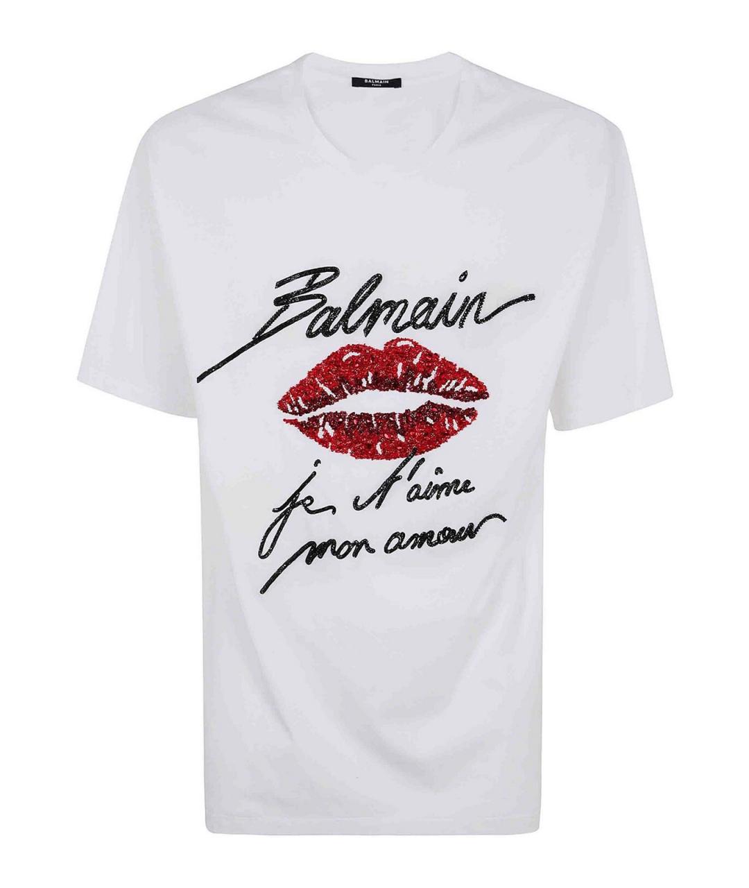 BALMAIN Белая хлопковая футболка, фото 1
