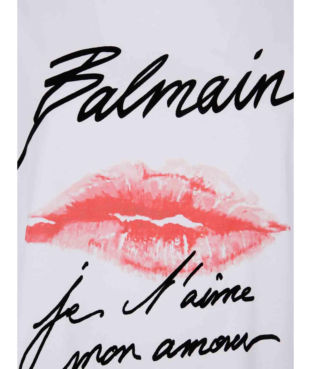 BALMAIN Белая хлопковая футболка, фото 4