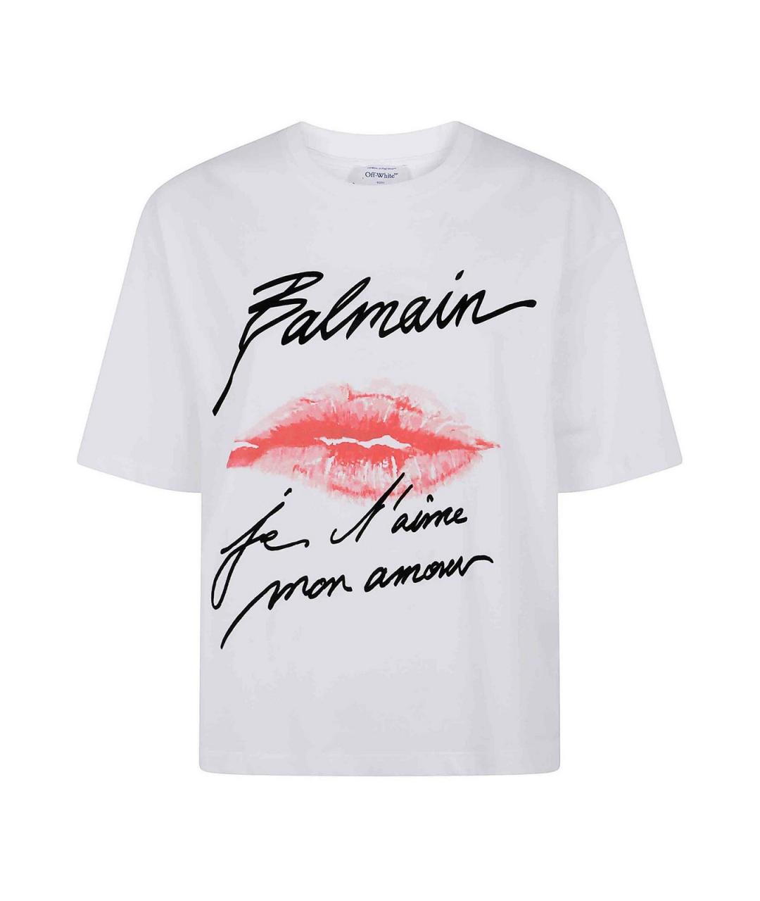 BALMAIN Белая хлопковая футболка, фото 2