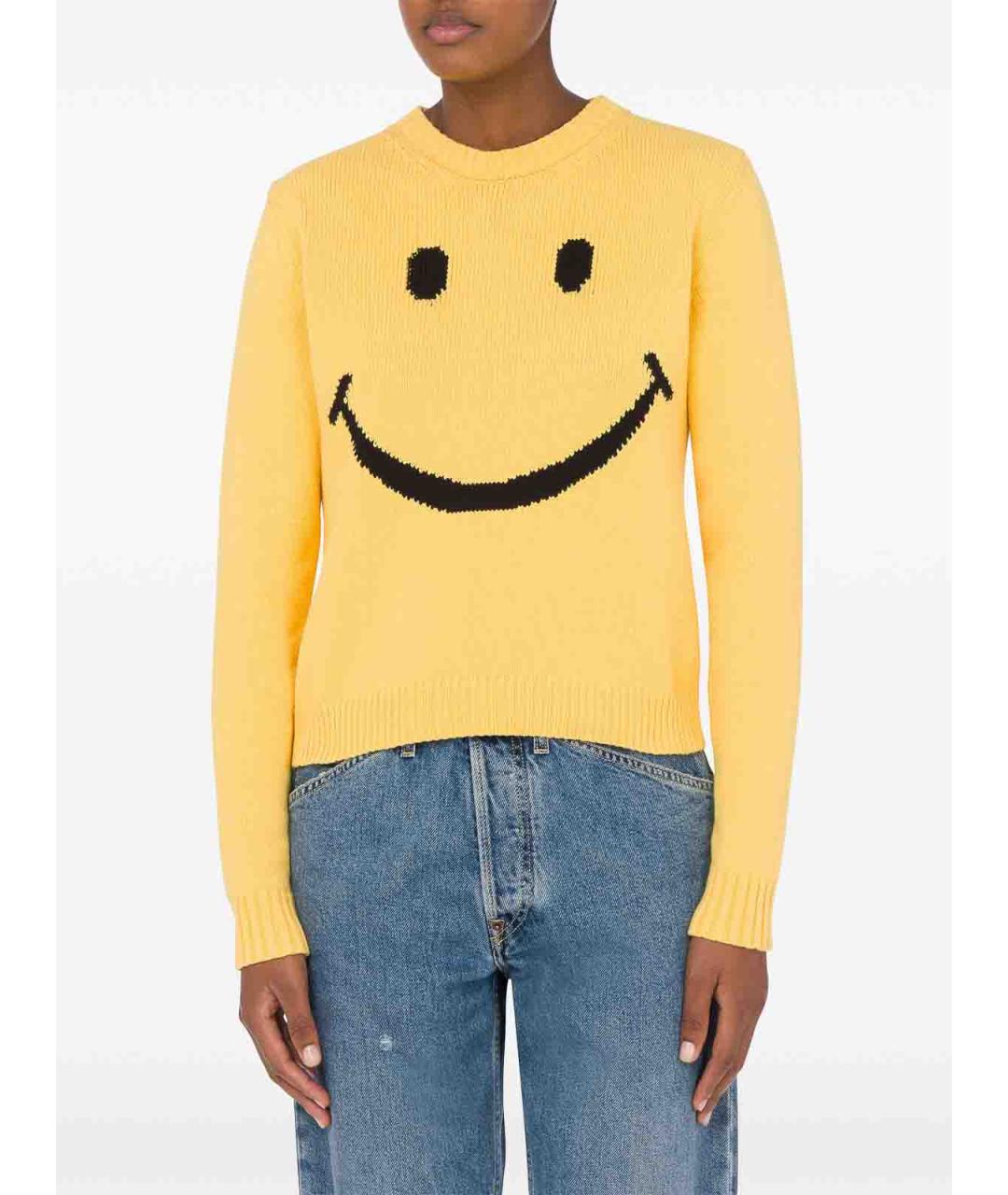 MOSCHINO Желтый хлопковый джемпер / свитер, фото 2