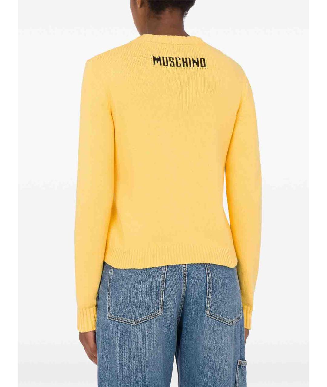 MOSCHINO Желтый хлопковый джемпер / свитер, фото 3