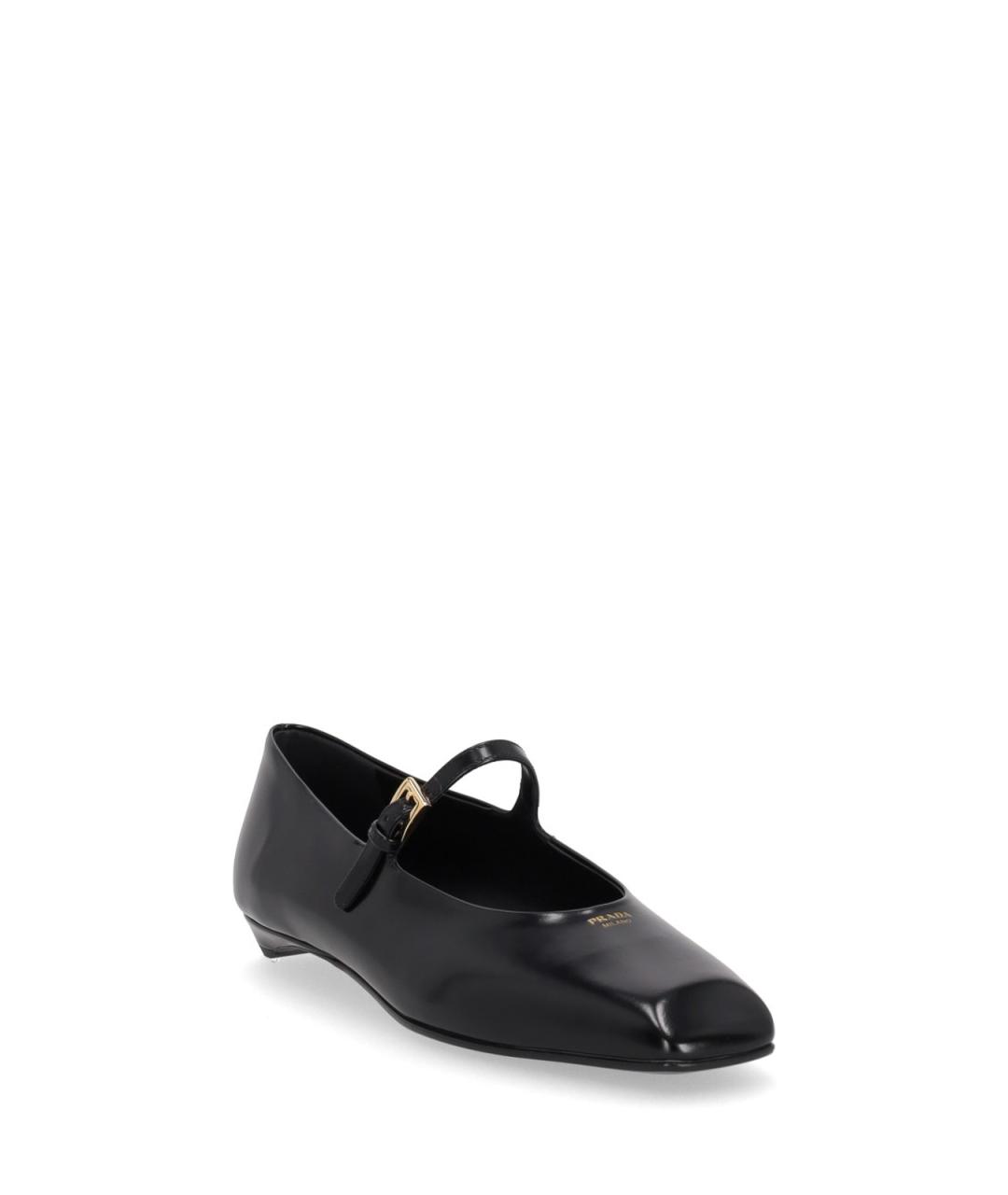 PRADA Черные кожаные балетки, фото 2