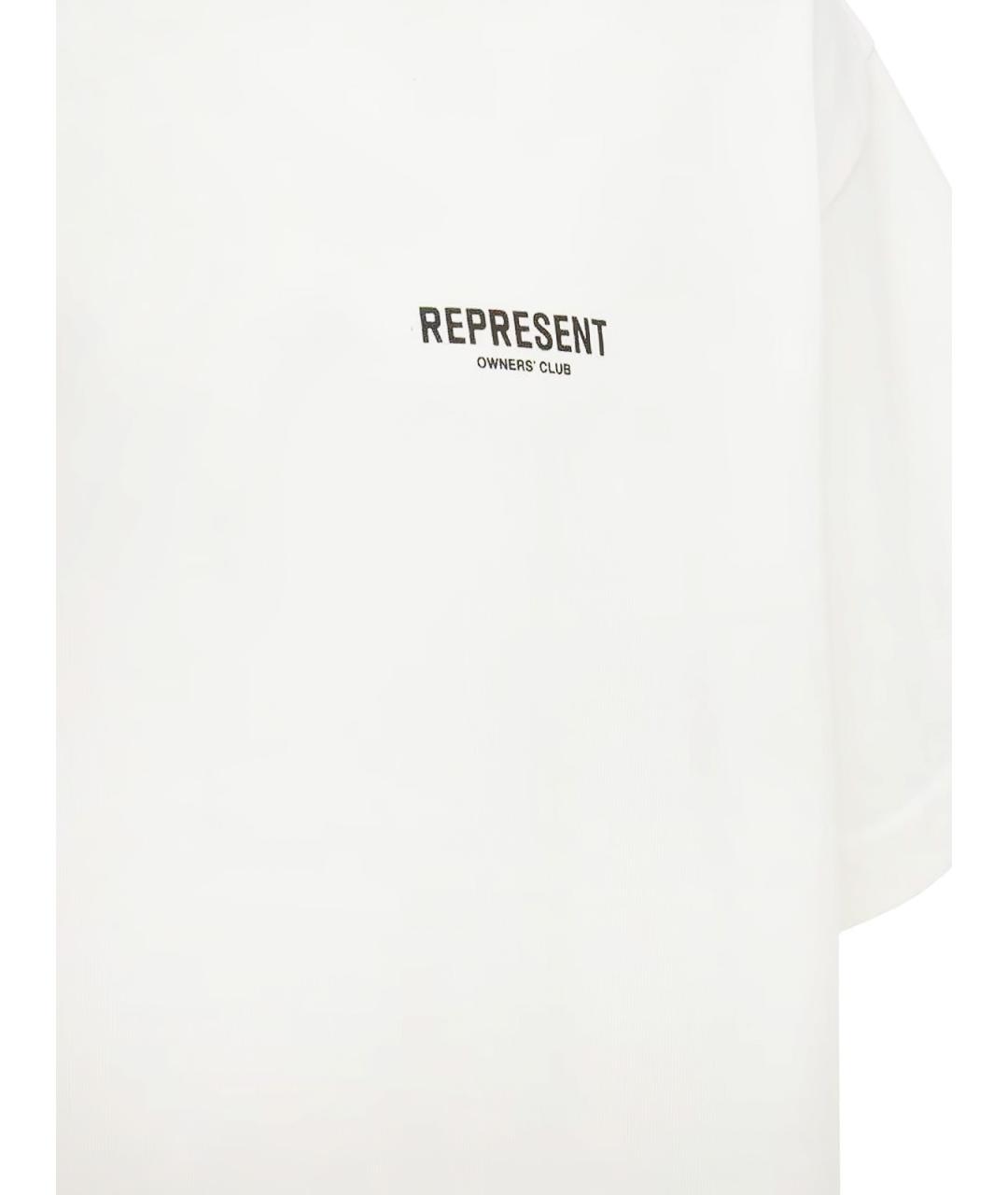 REPRESENT Белая хлопковая футболка, фото 3