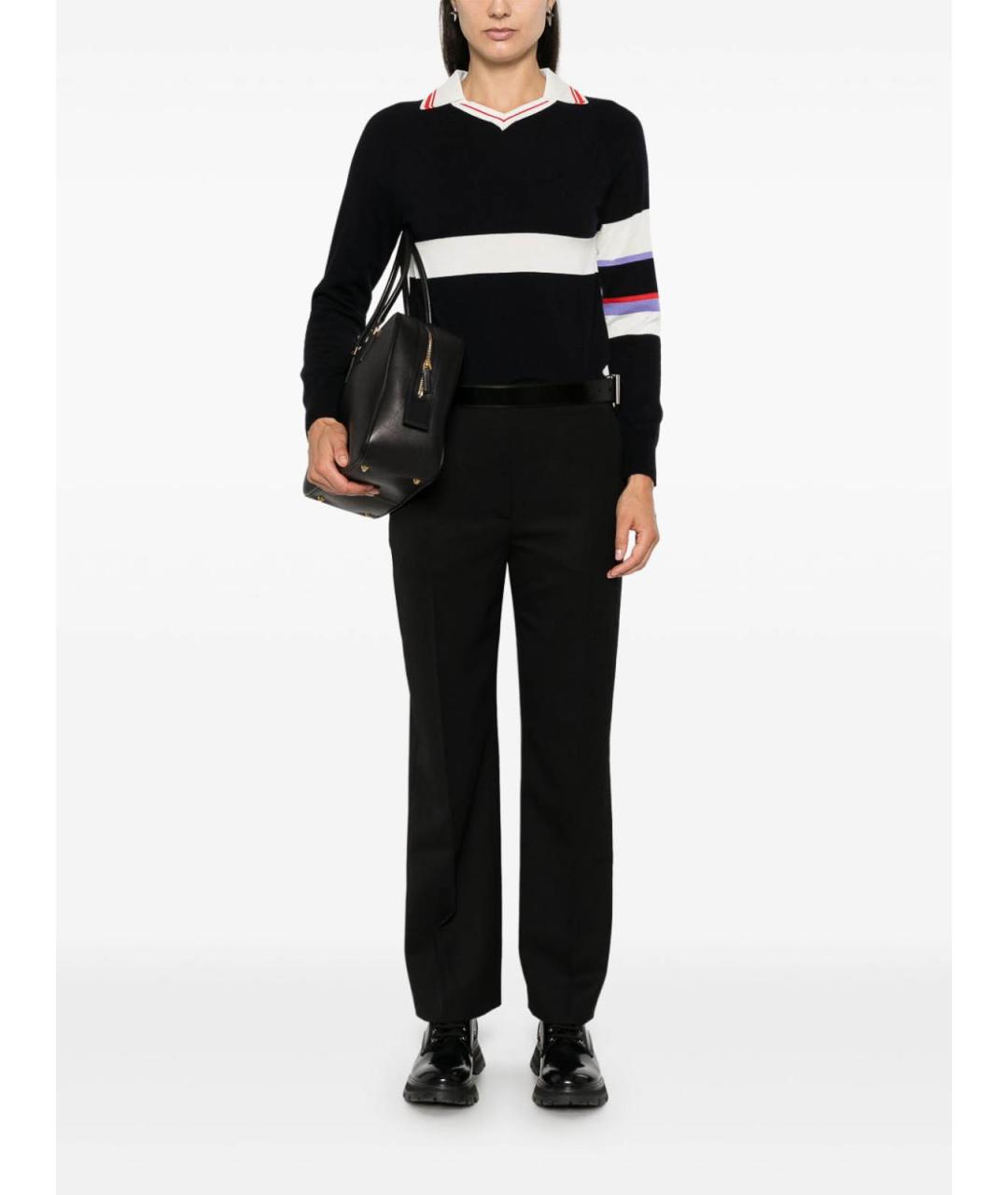 PRADA Черные шерстяные прямые брюки, фото 2
