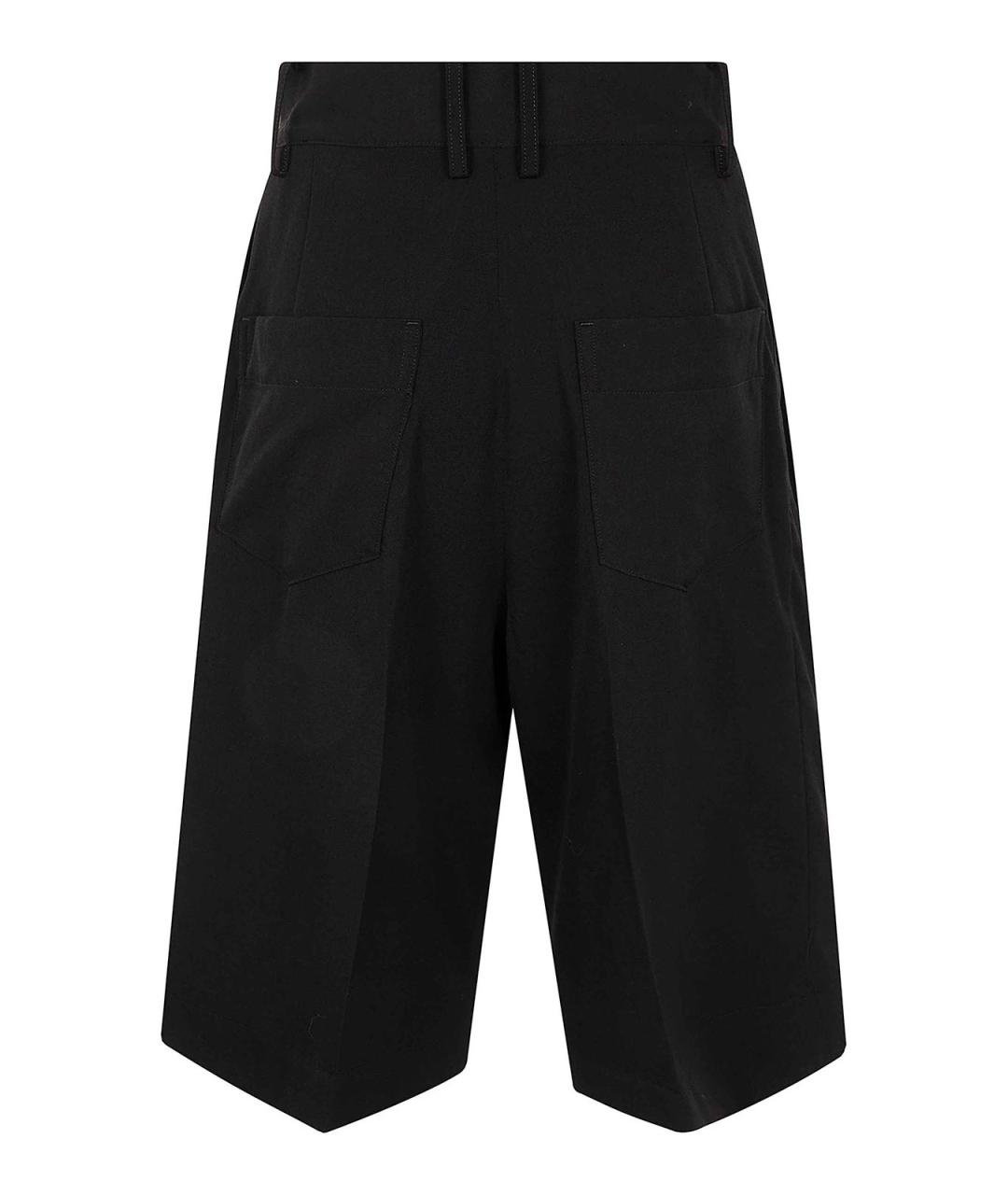 YOHJI YAMAMOTO Черные шерстяные шорты, фото 2