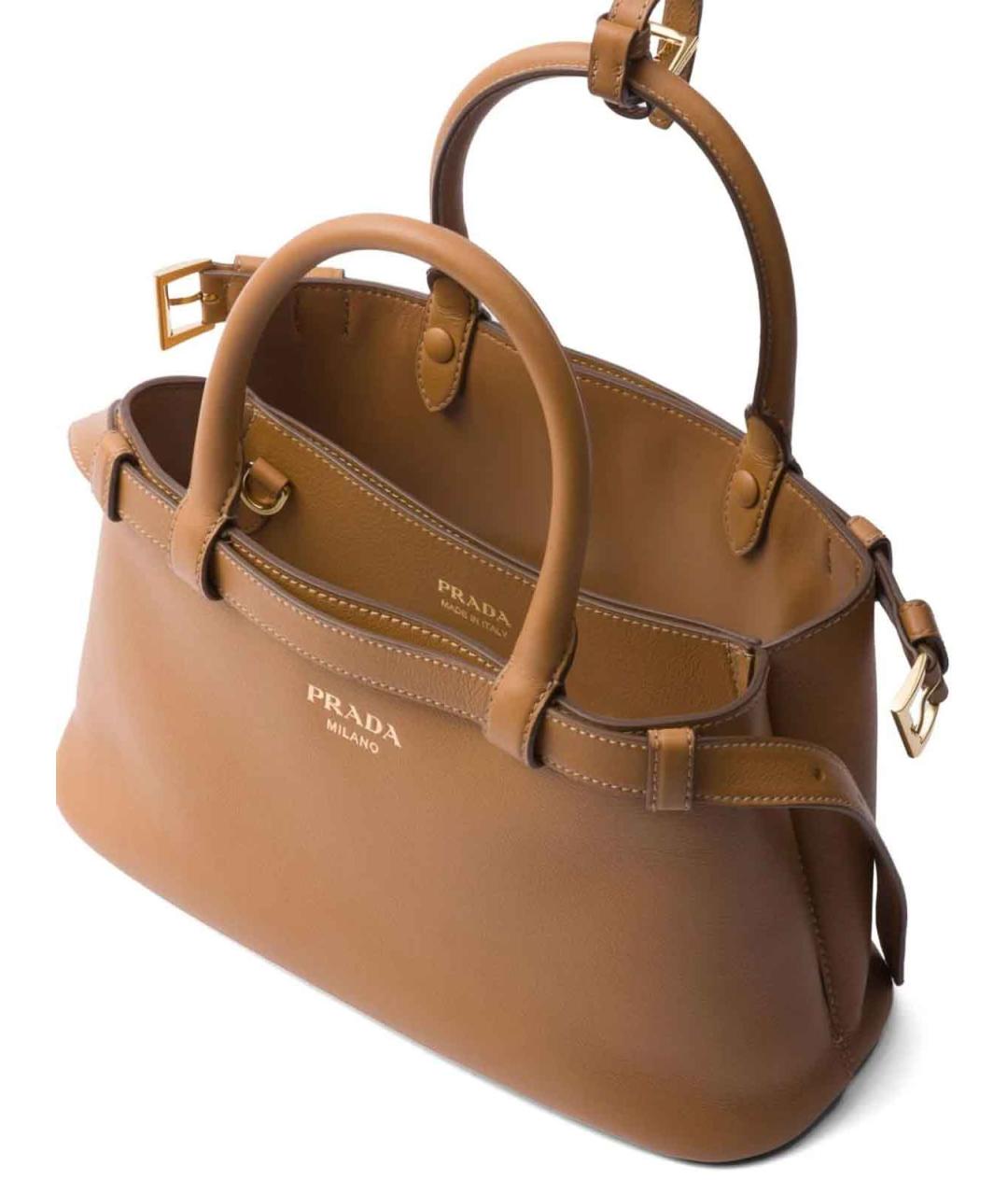 PRADA Бежевая кожаная сумка тоут, фото 4