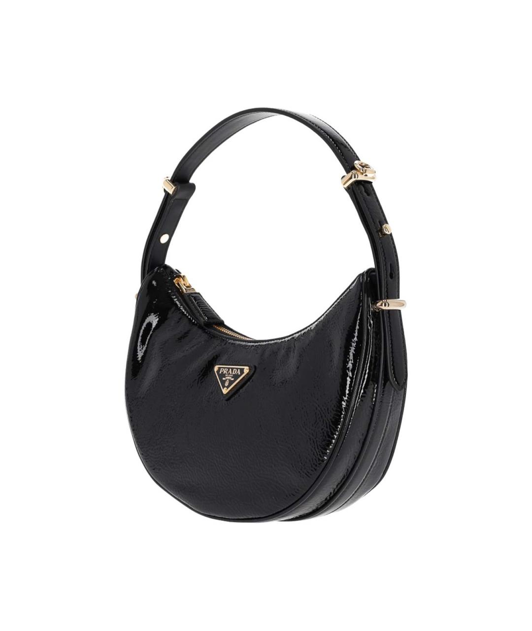 PRADA Черная сумка тоут из лакированной кожи, фото 2