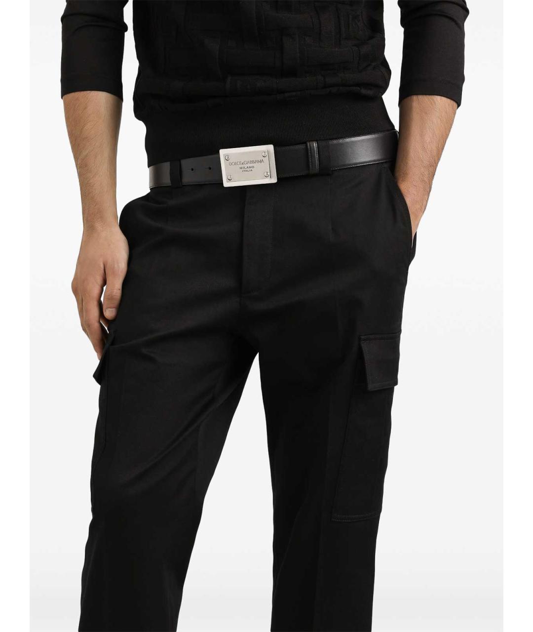 DOLCE&GABBANA Черные хлопковые повседневные брюки, фото 4
