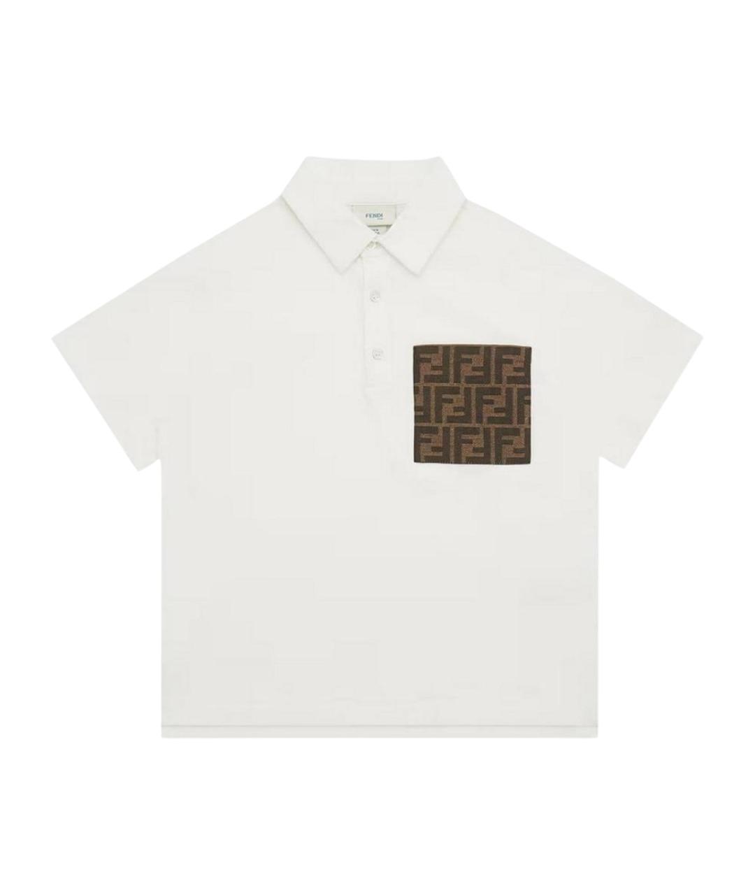 FENDI Белая хлопковая детская футболка, фото 1