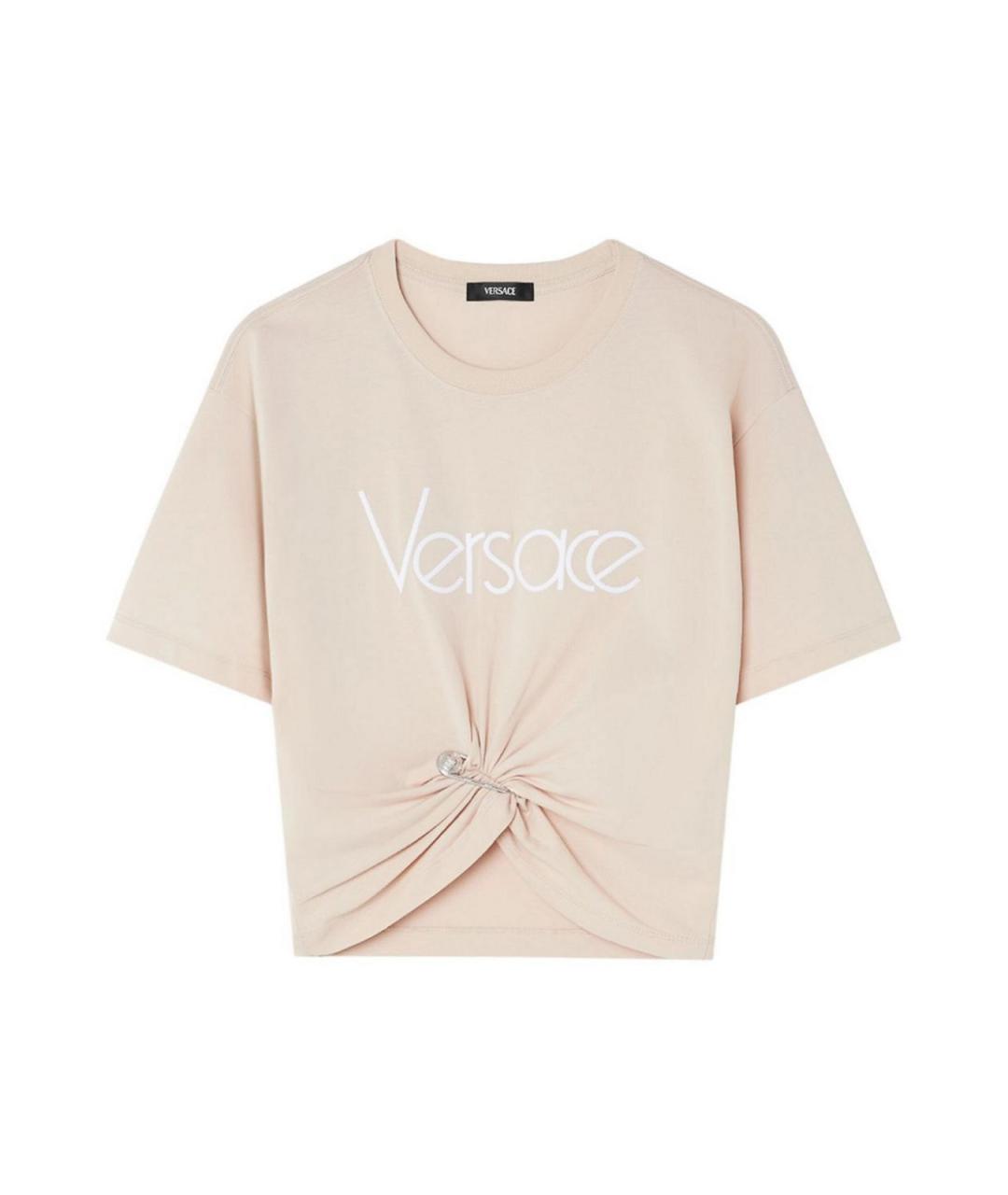 VERSACE Бежевая хлопковая футболка, фото 1