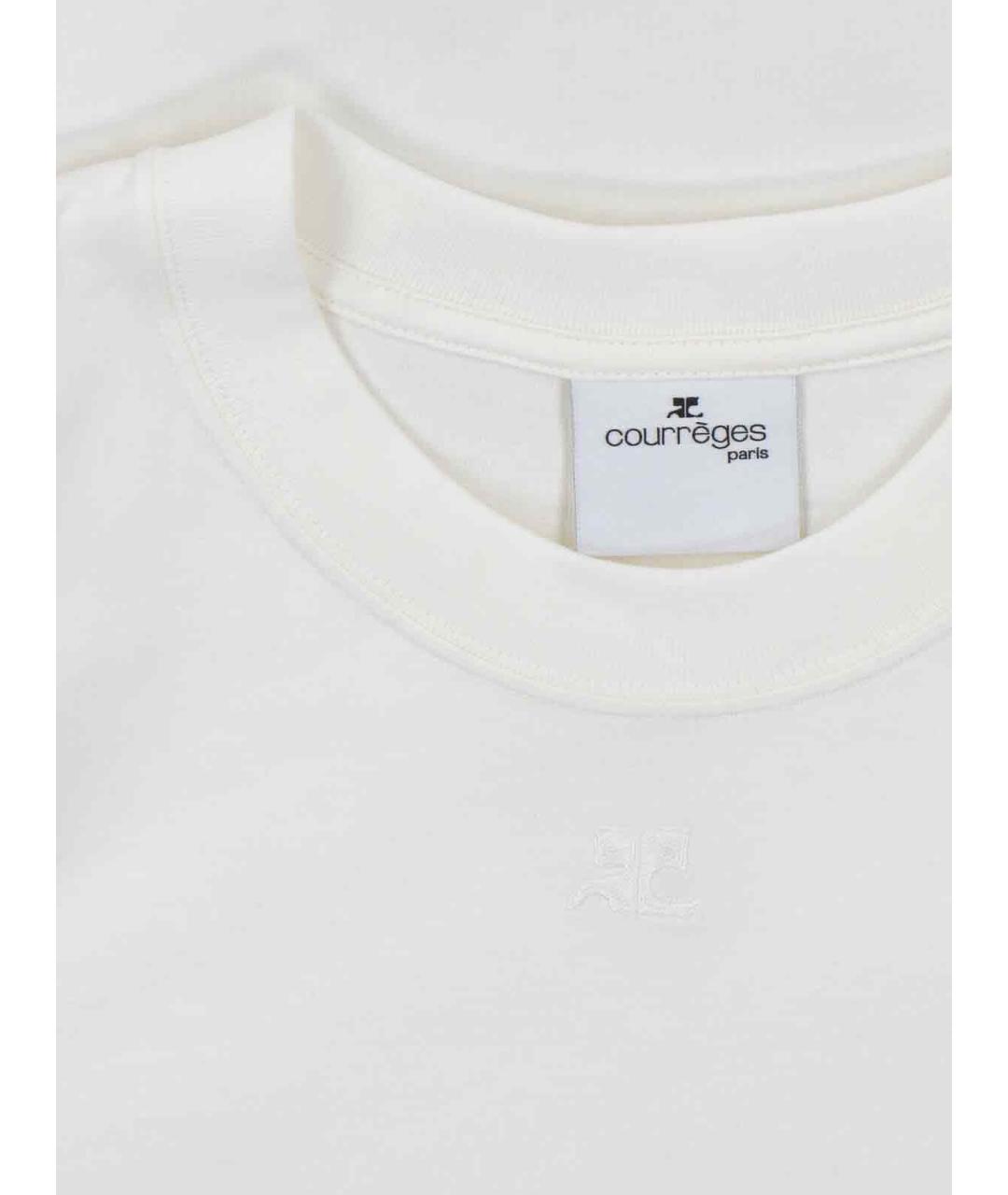 COURREGES Белая хлопковая футболка, фото 3