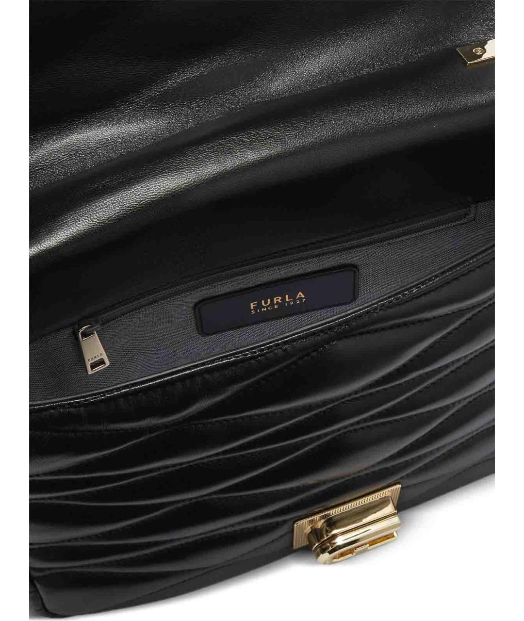 FURLA Черная кожаная сумка через плечо, фото 4