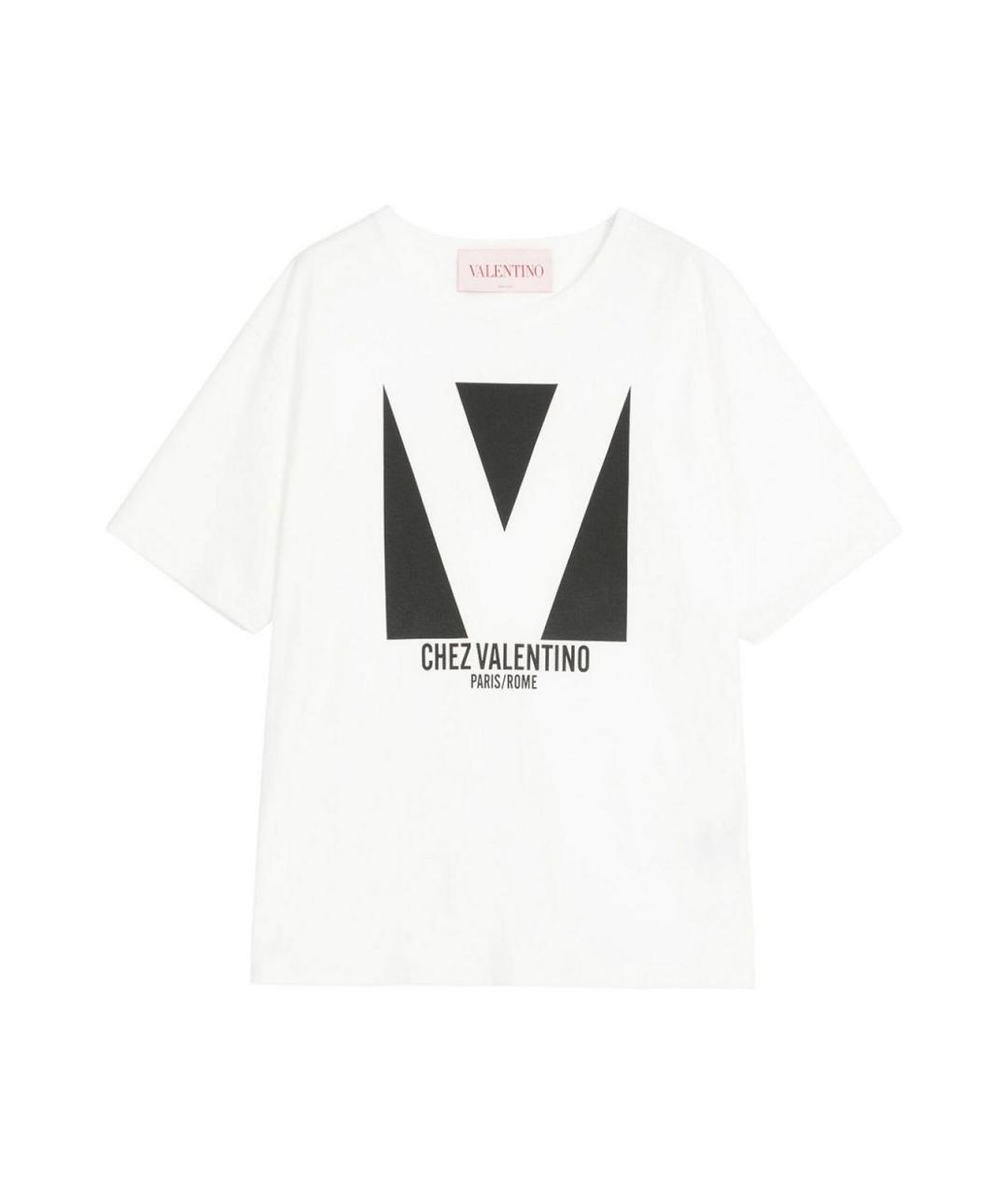 VALENTINO Белая хлопковая футболка, фото 1