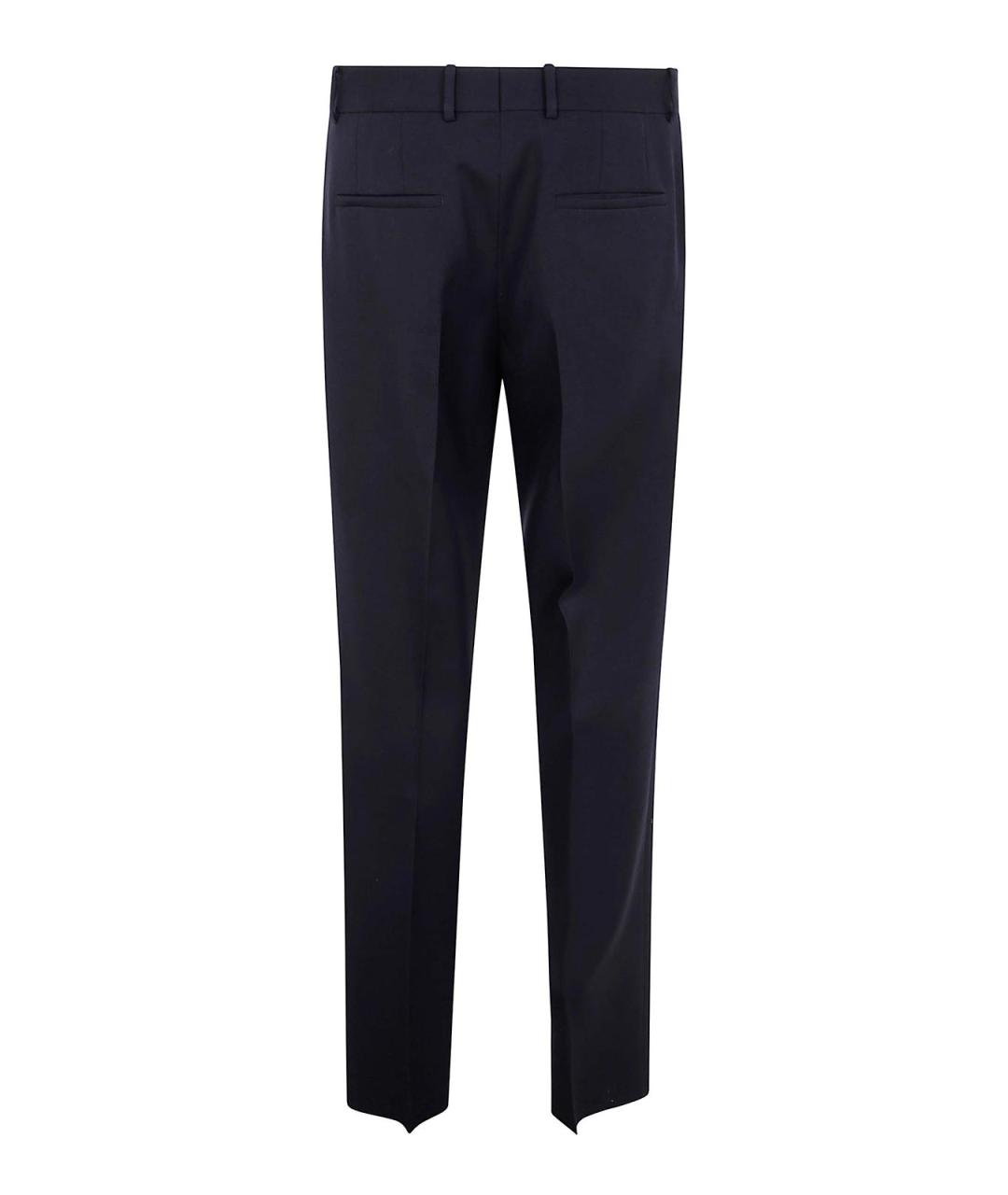 JIL SANDER Синие шерстяные повседневные брюки, фото 2