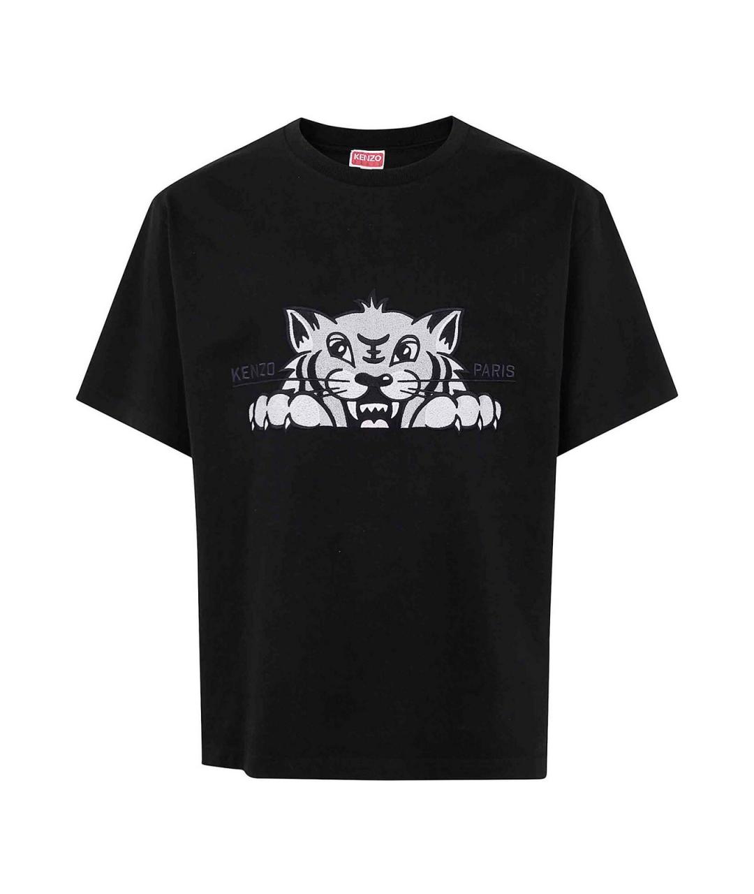 KENZO Черная хлопковая футболка, фото 1