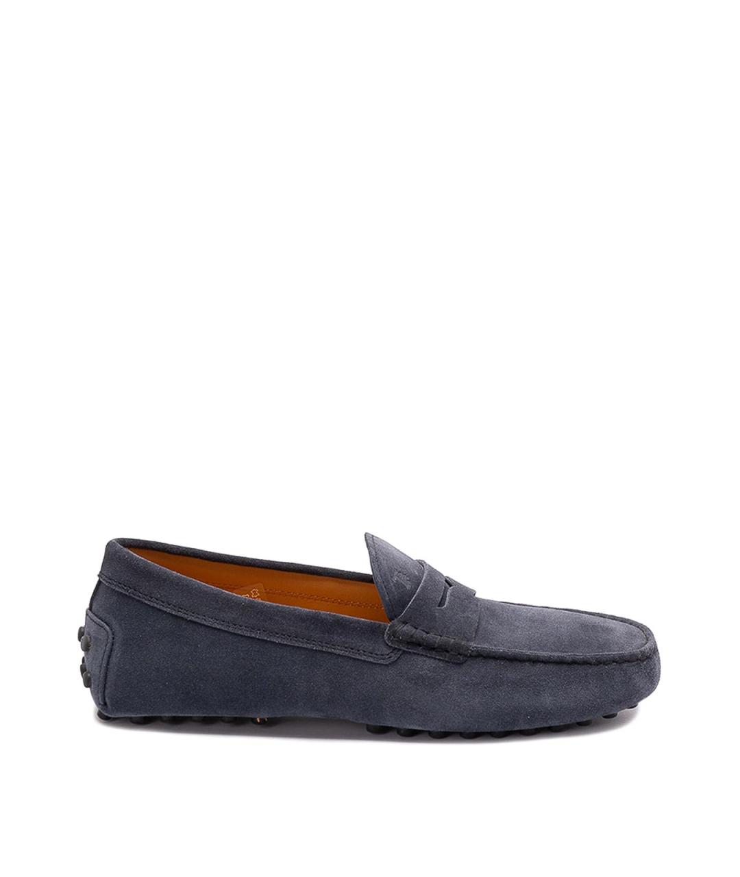TOD'S Синие кожаные лоферы, фото 1