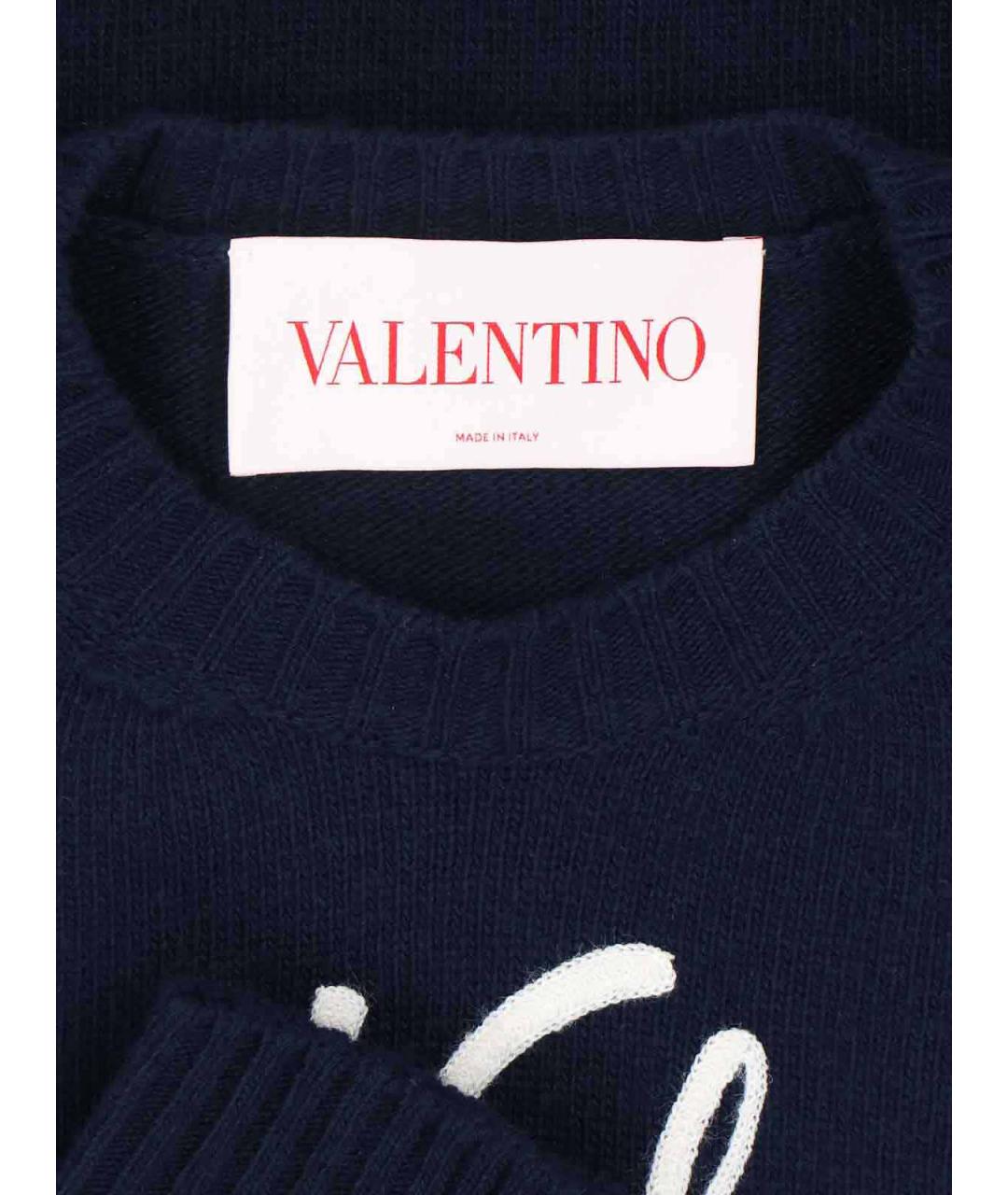VALENTINO Темно-синий шерстяной джемпер / свитер, фото 4