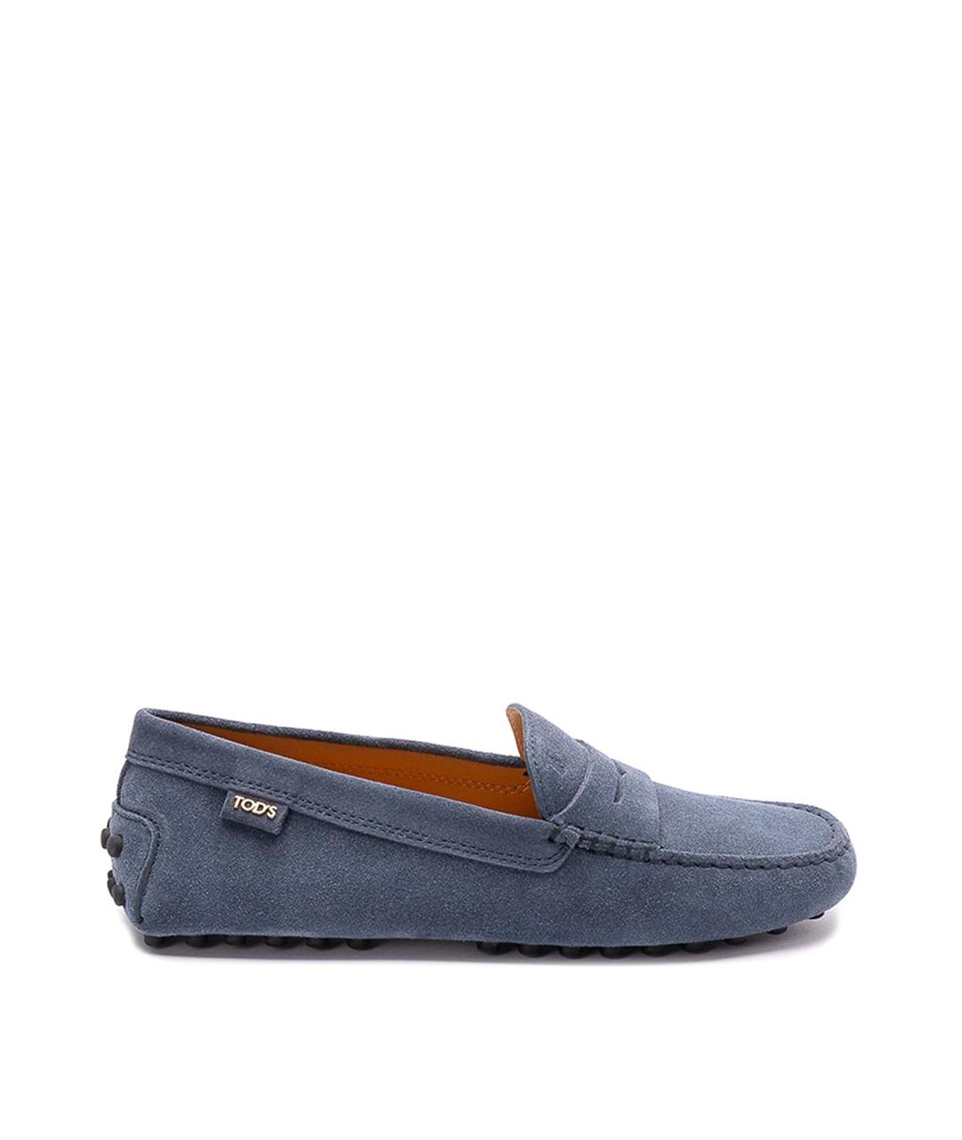 TOD'S Синие кожаные лоферы, фото 1