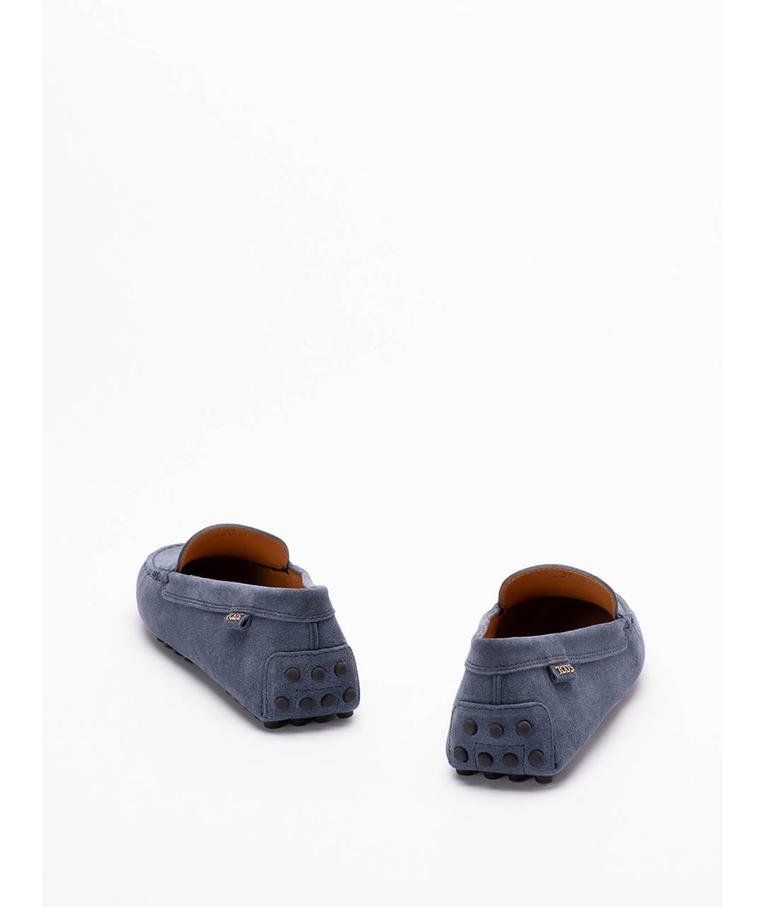 TOD'S Синие кожаные лоферы, фото 3