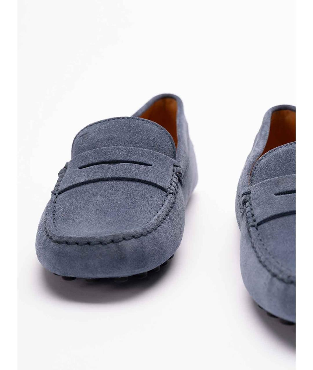 TOD'S Синие кожаные лоферы, фото 5