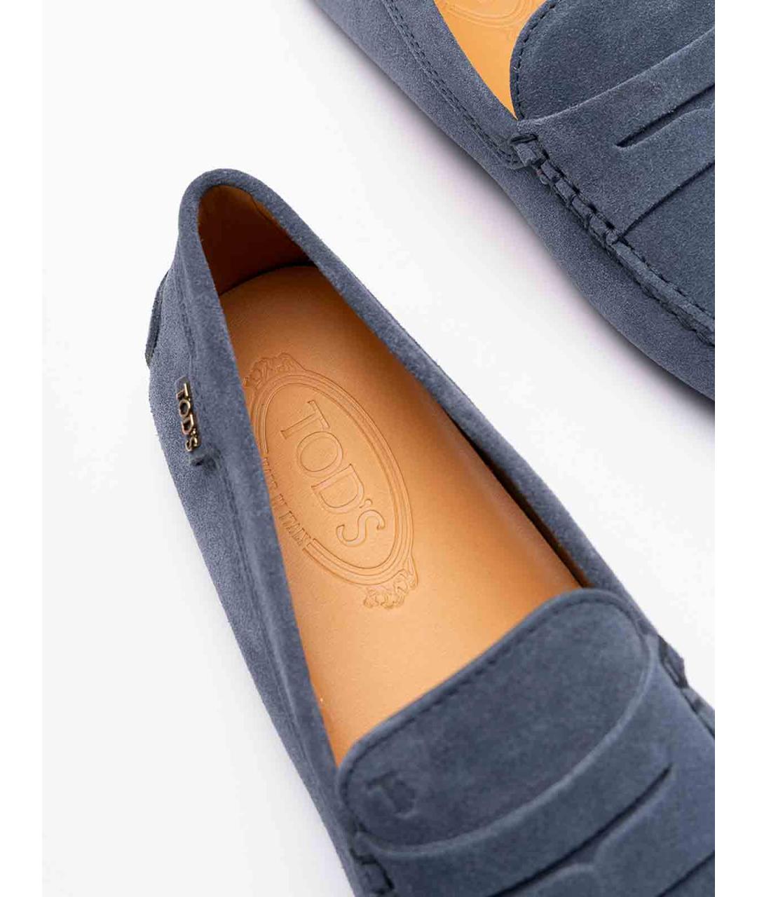 TOD'S Синие кожаные лоферы, фото 6