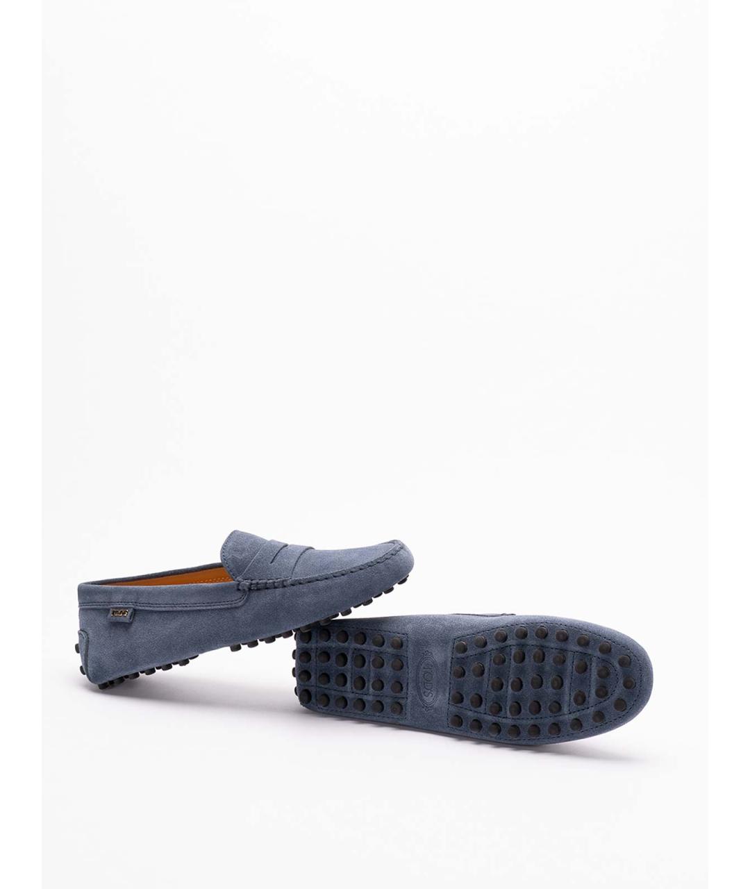 TOD'S Синие кожаные лоферы, фото 4