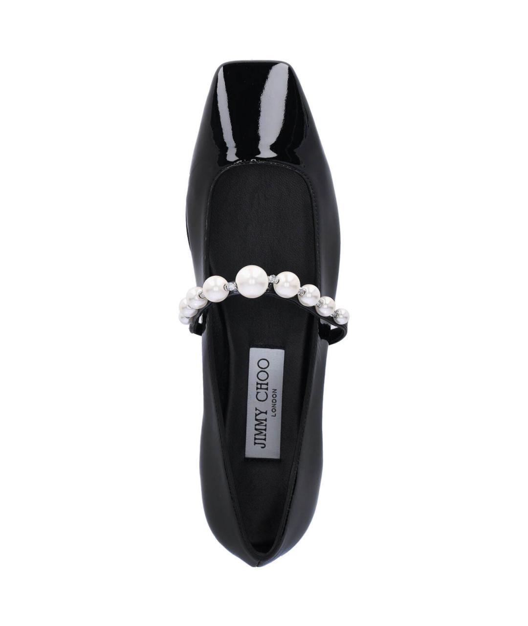 JIMMY CHOO Черные балетки из лакированной кожи, фото 5