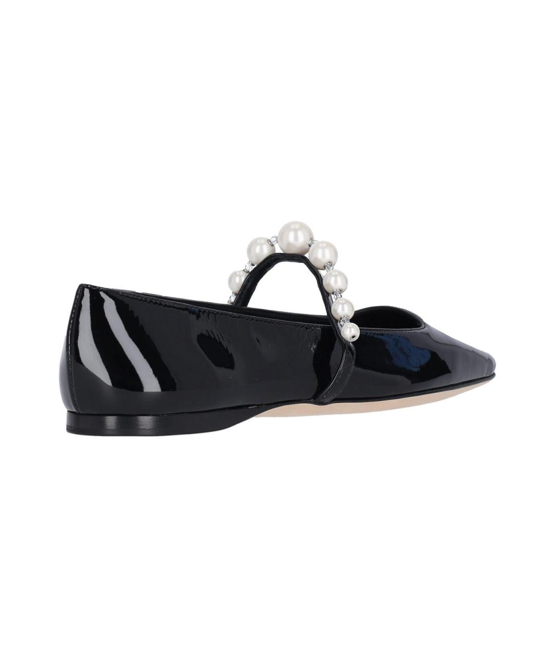 JIMMY CHOO Черные балетки из лакированной кожи, фото 4