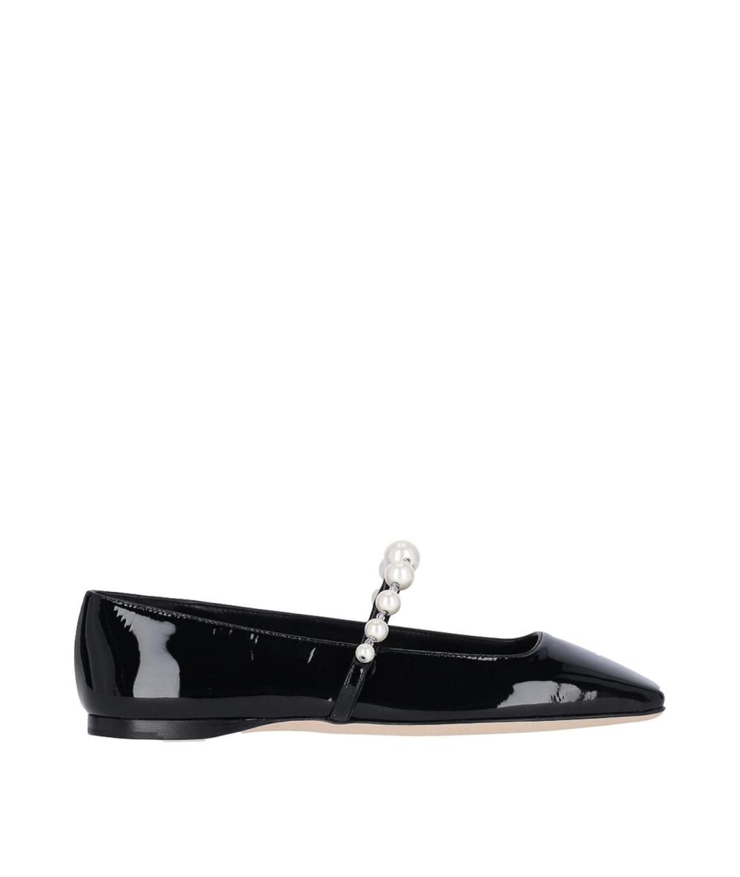 JIMMY CHOO Черные балетки из лакированной кожи, фото 1