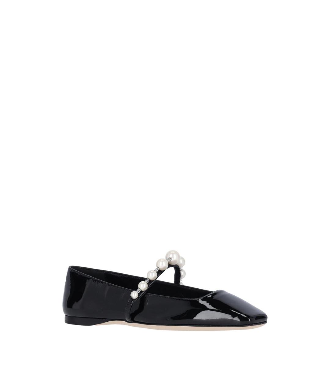 JIMMY CHOO Черные балетки из лакированной кожи, фото 2