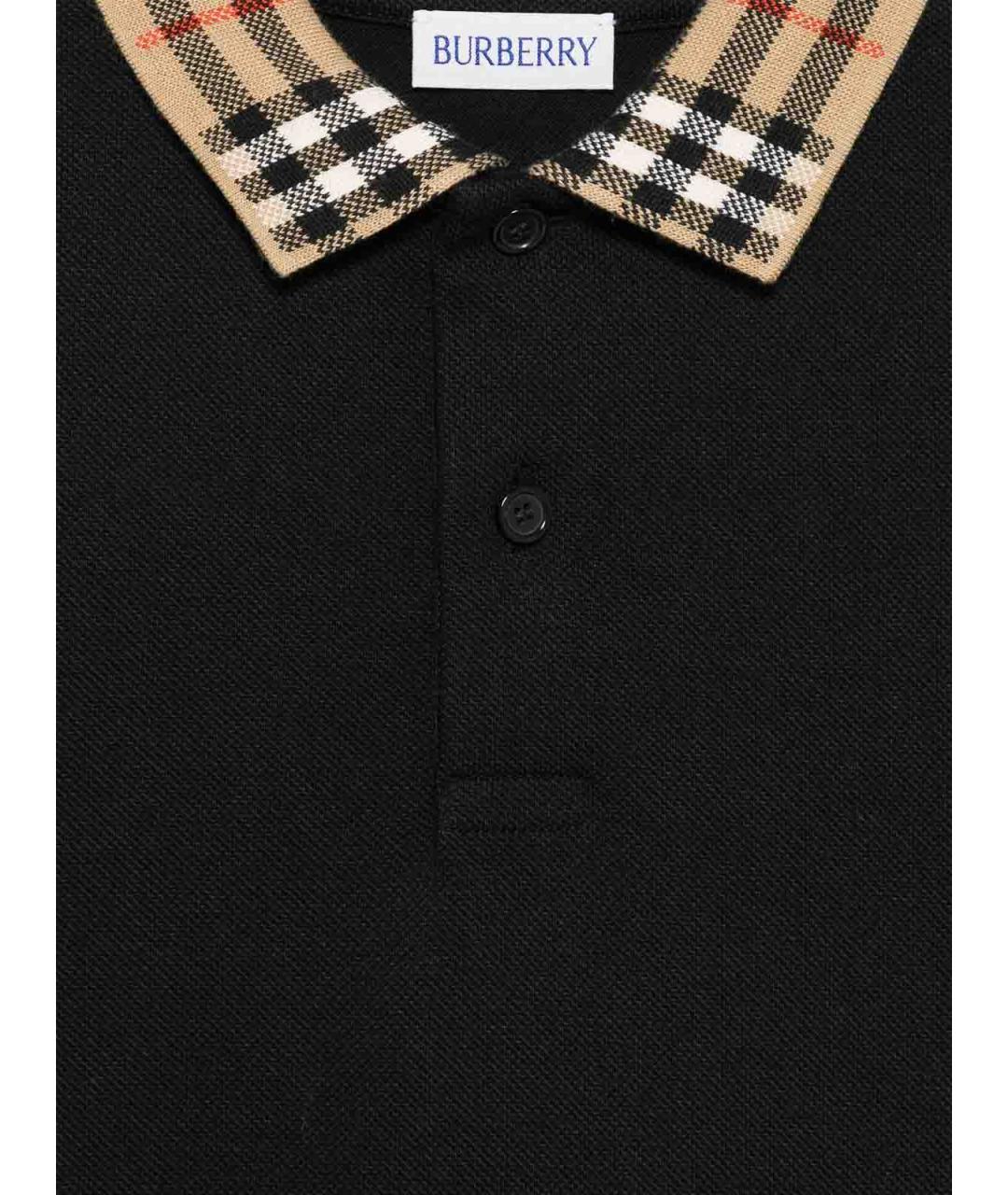 BURBERRY Черная хлопковая детская футболка, фото 2