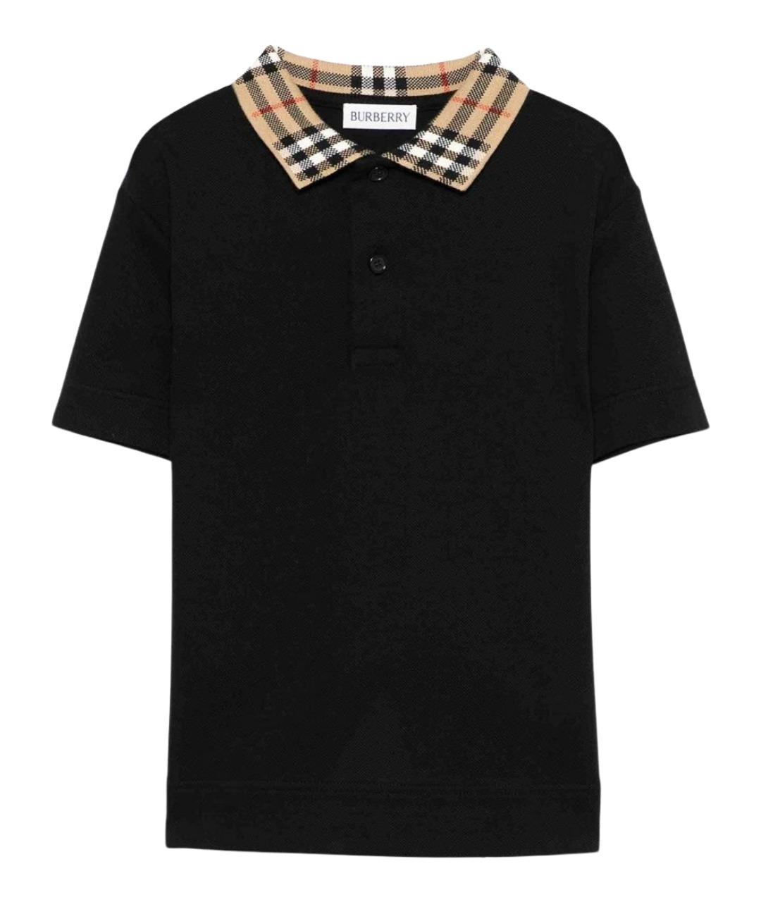 BURBERRY Черная хлопковая детская футболка, фото 1