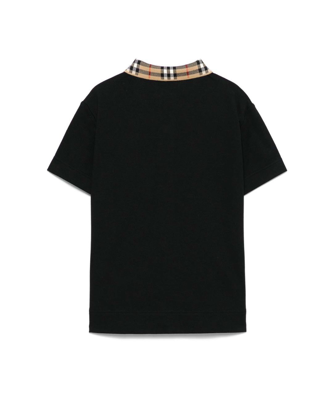 BURBERRY Черная хлопковая детская футболка, фото 3