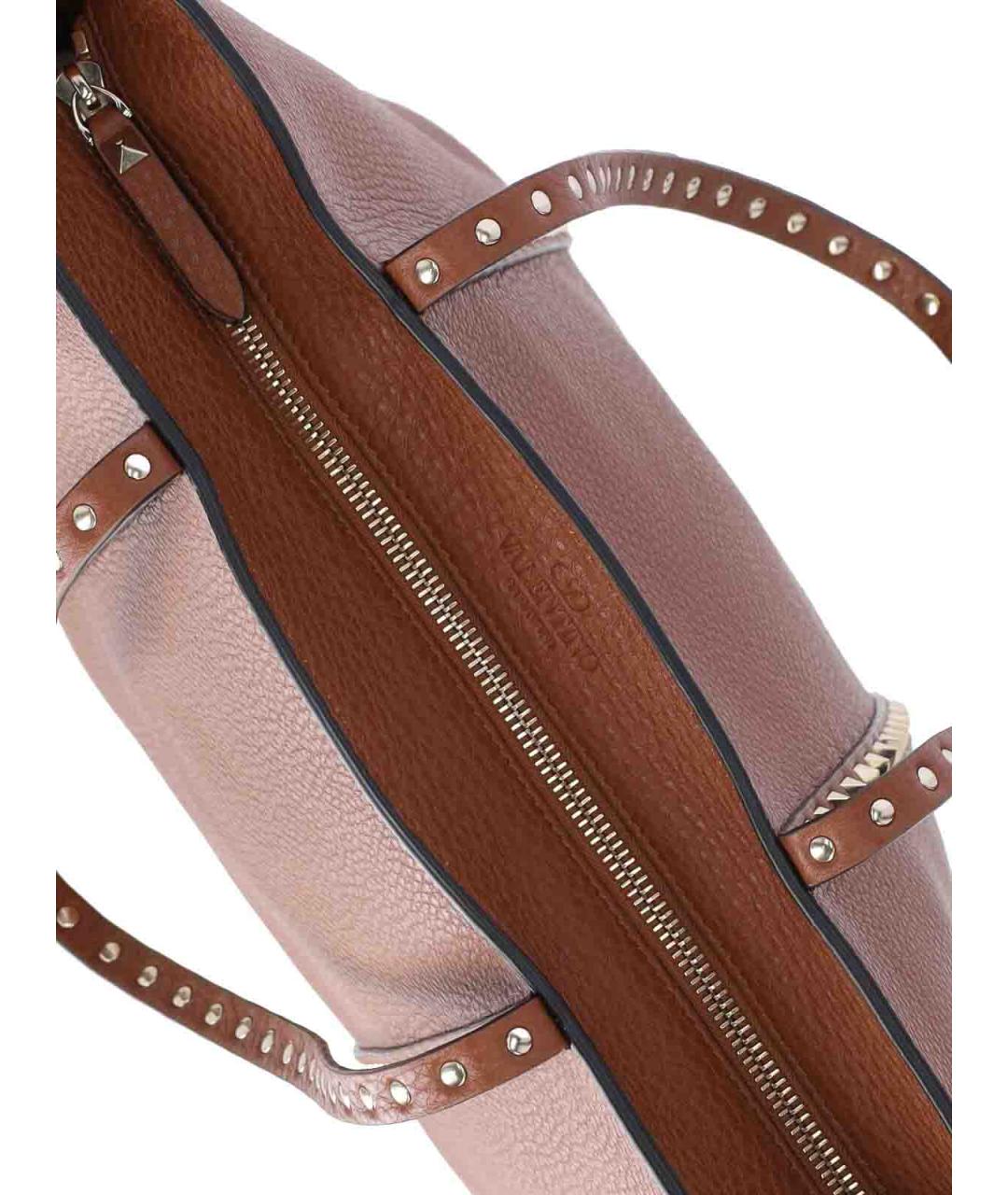 VALENTINO Коричневая кожаная сумка тоут, фото 4