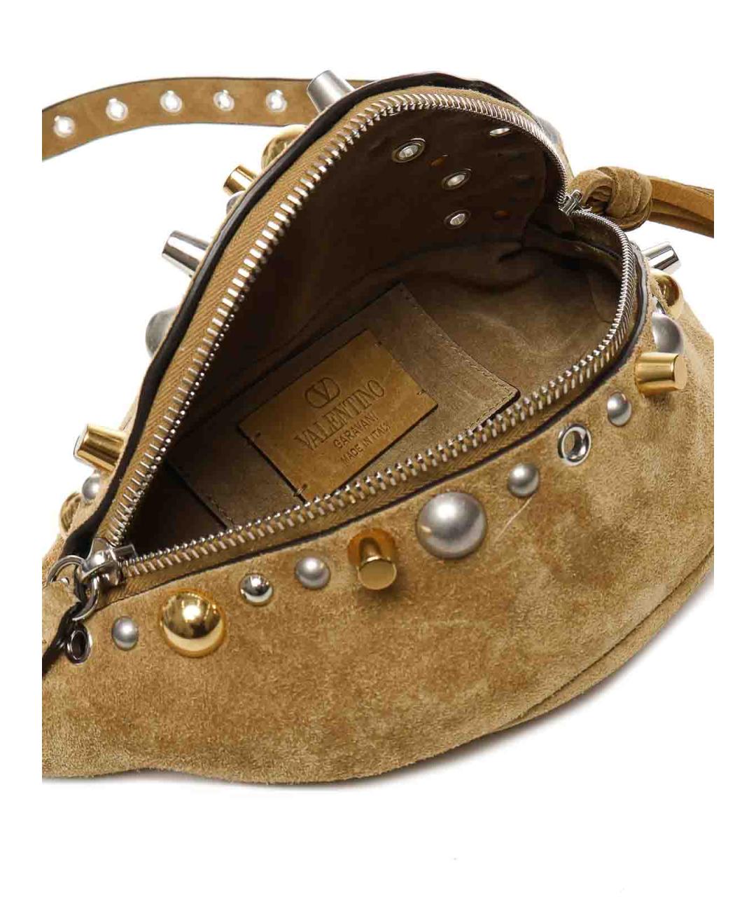 VALENTINO Бежевая замшевая поясная сумка, фото 4