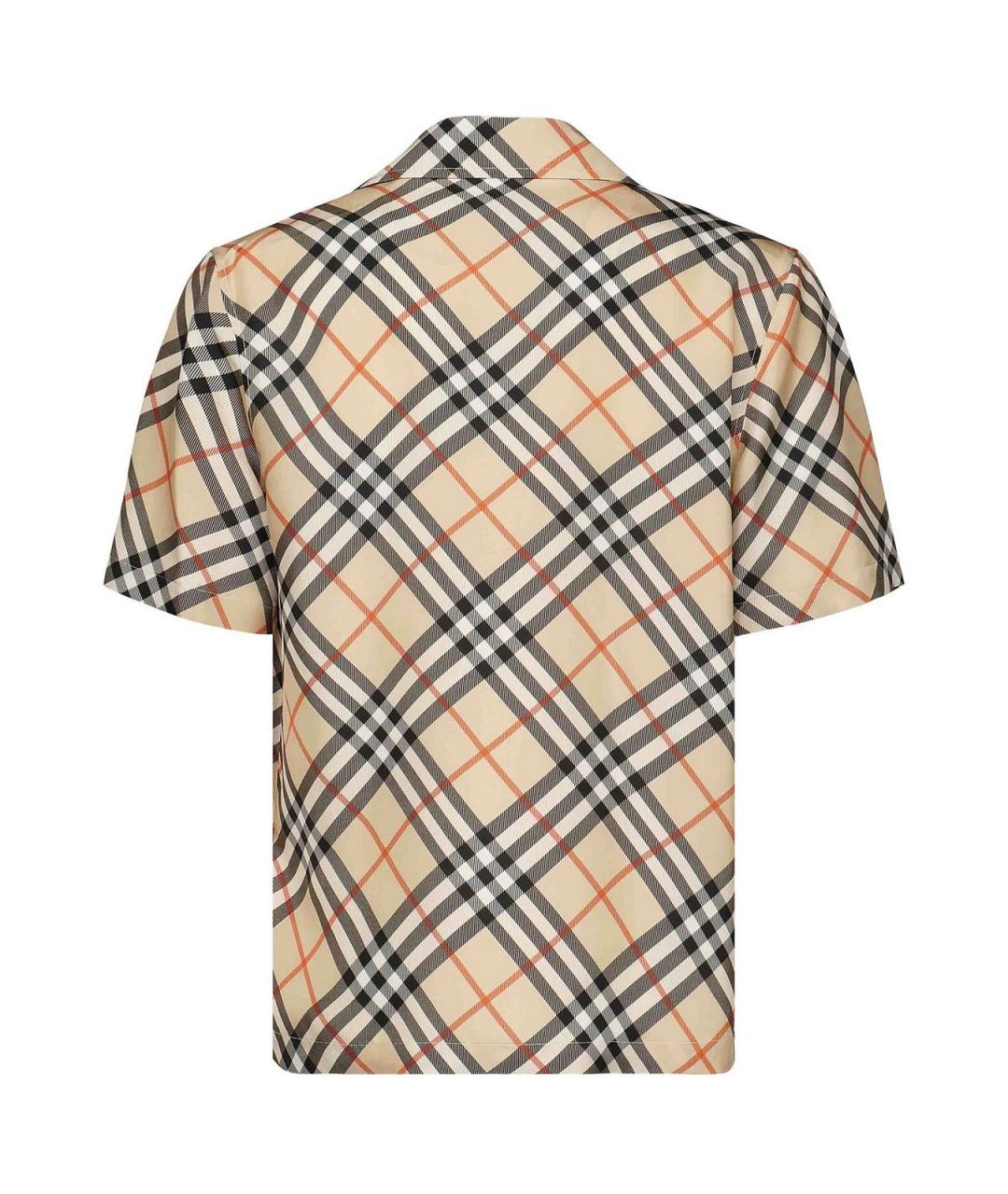 BURBERRY Бежевая шелковая классическая рубашка, фото 2