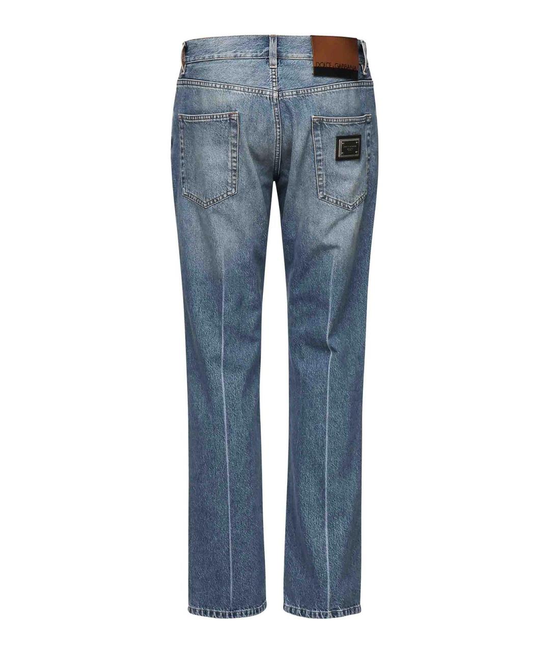 DOLCE&GABBANA Голубые хлопковые прямые джинсы, фото 2