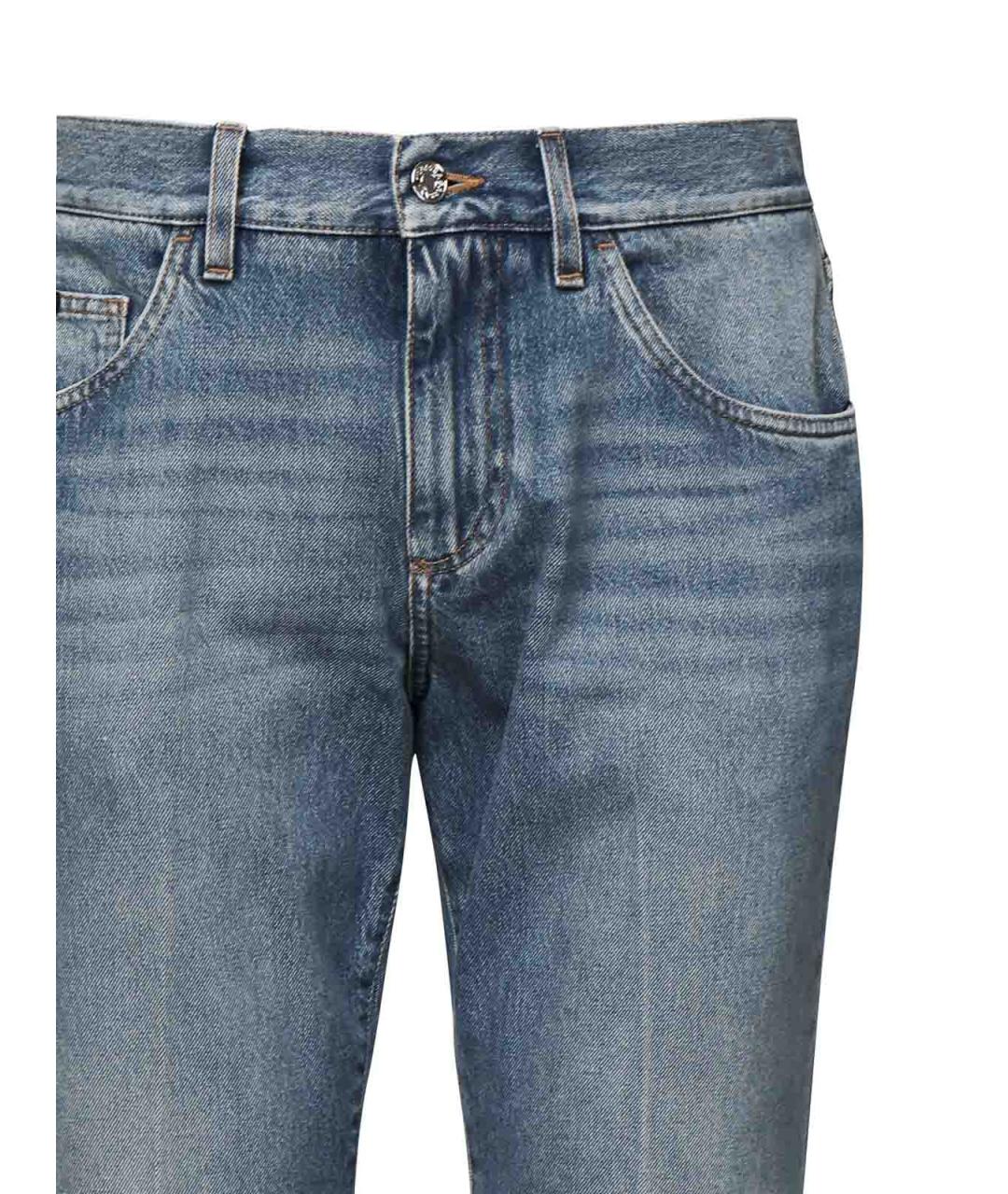 DOLCE&GABBANA Голубые хлопковые прямые джинсы, фото 3