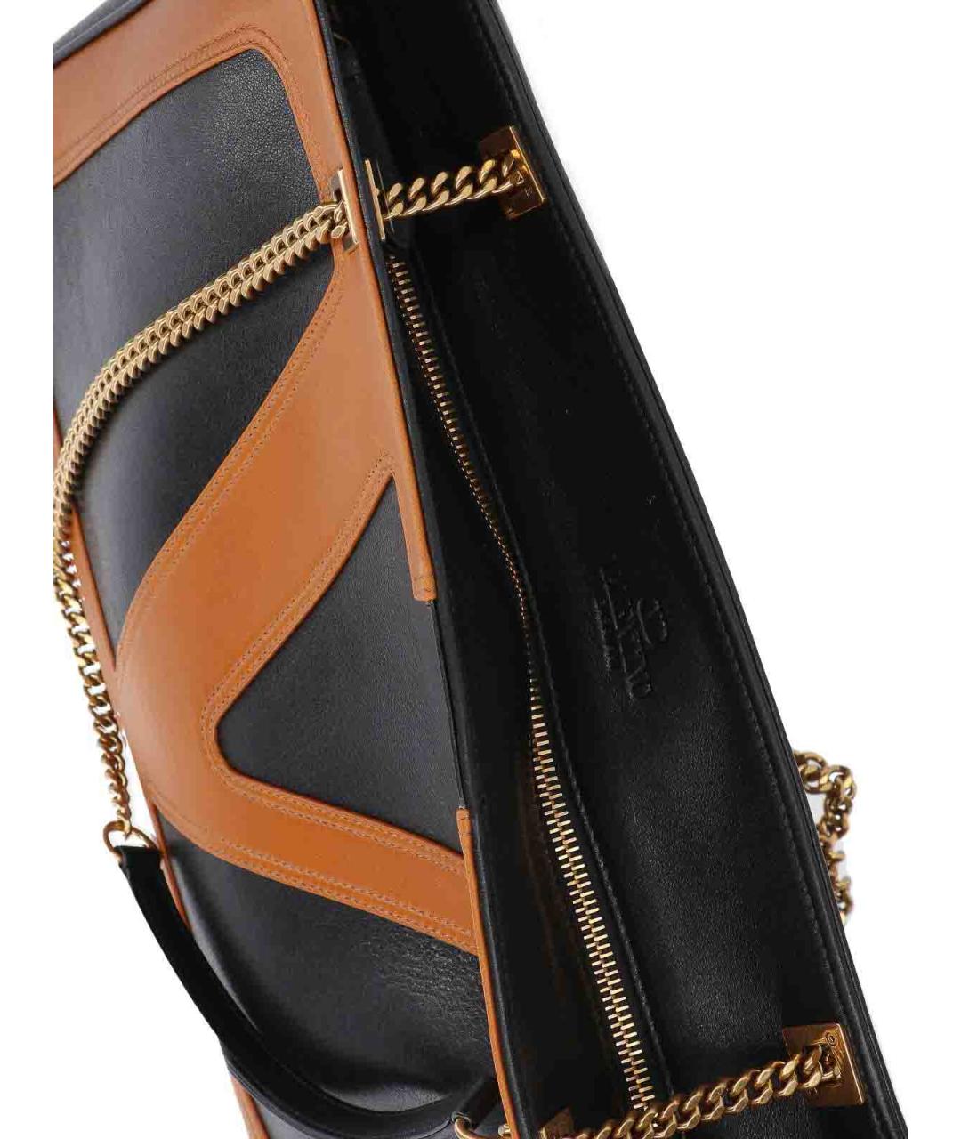 VALENTINO Черная кожаная сумка тоут, фото 4