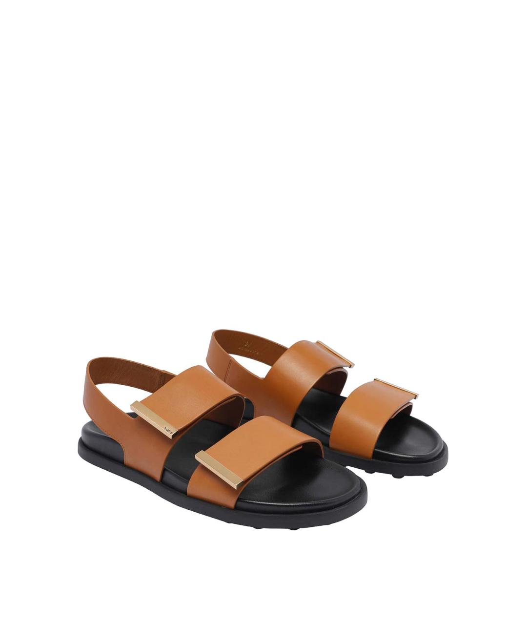 TOD'S Коричневые кожаные сандалии, фото 2