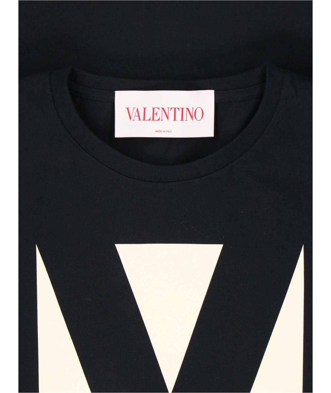 VALENTINO Черная хлопковая футболка, фото 3