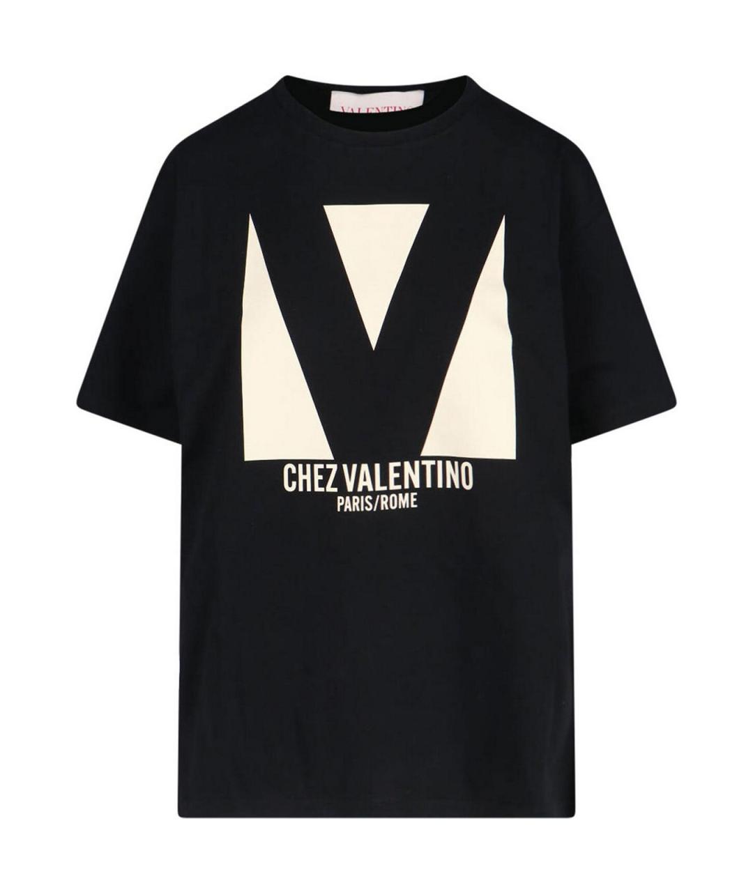 VALENTINO Черная хлопковая футболка, фото 1